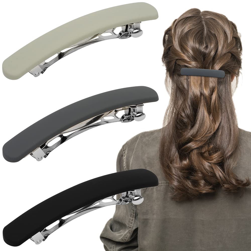 ATODEN Hair Clips for Women - Matte Barrettes for Thin Fine Hair, Flat French Clips for Short/Medium Hair Styling, Vintage Acces