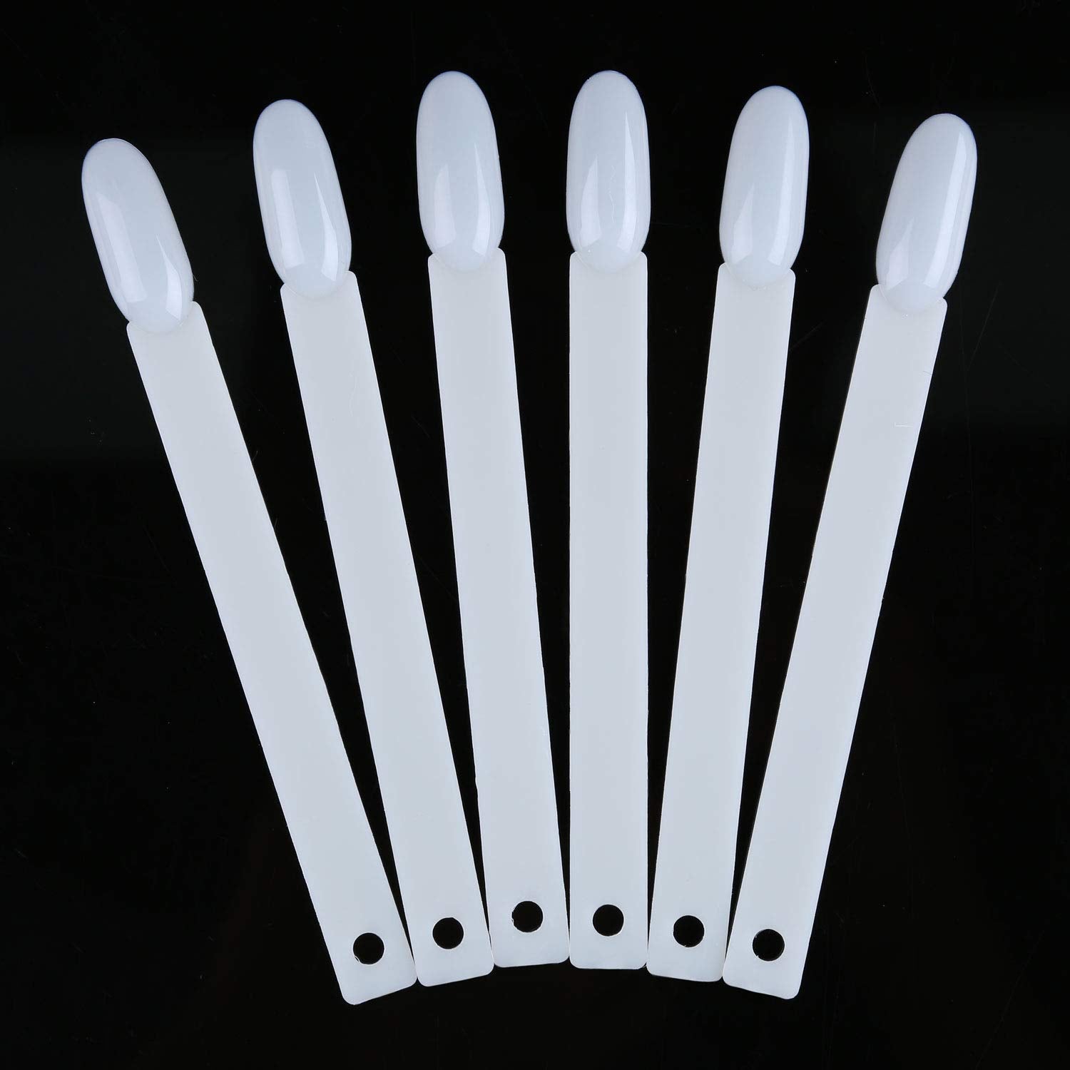 200 Pcs False Nail Art Tips Display, Natural Nail Sample Stick With Metal Split Ring Holder