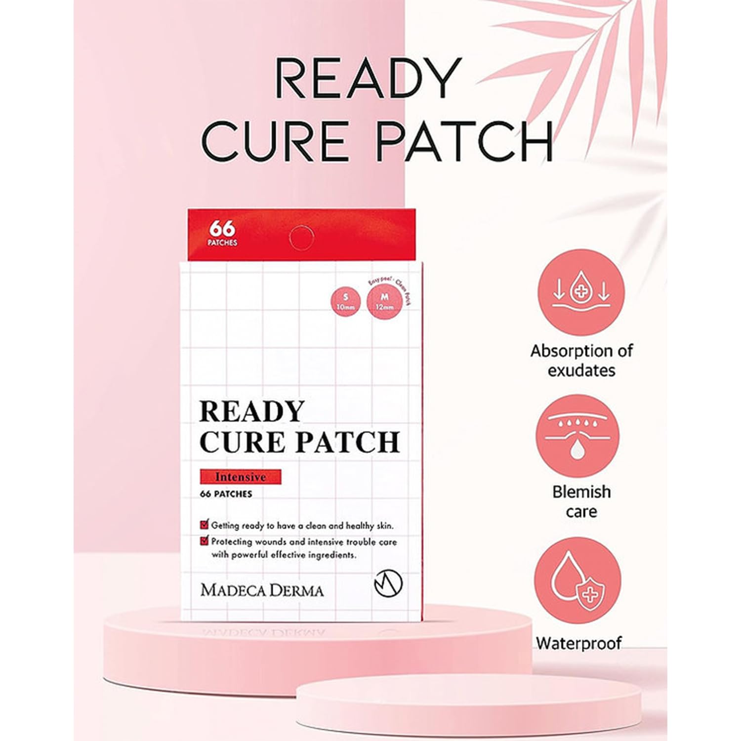 Madeca Hydrocolloid Acne Patches - 66 Piece Assortment for Rapid Healing & Skin Renewal, Multi-Size, Long-Lasting Protection