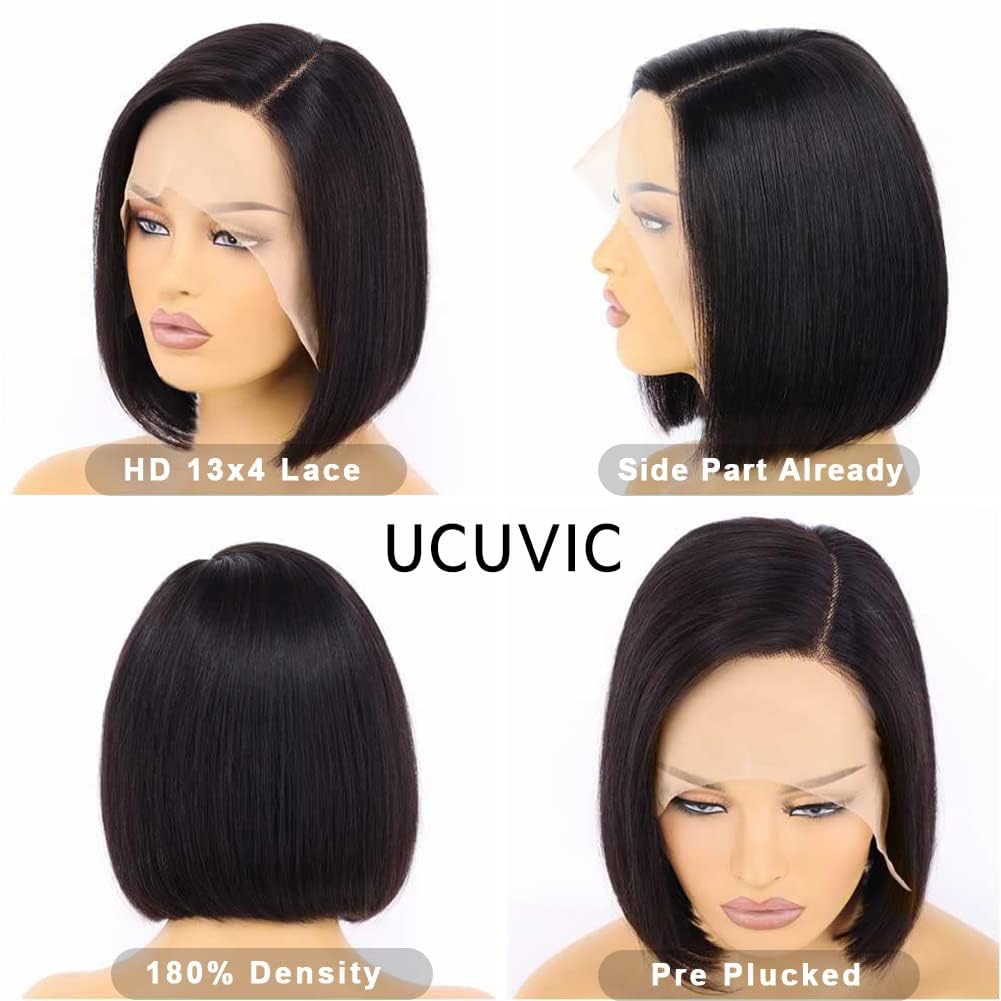 Ucuvic Bob Wig Human Hair 13X4 Hd Lace Front Bob Wigs For Black Women Human Hair Glueless Wigs Human Hair Pre Plucked Pre Cut 18