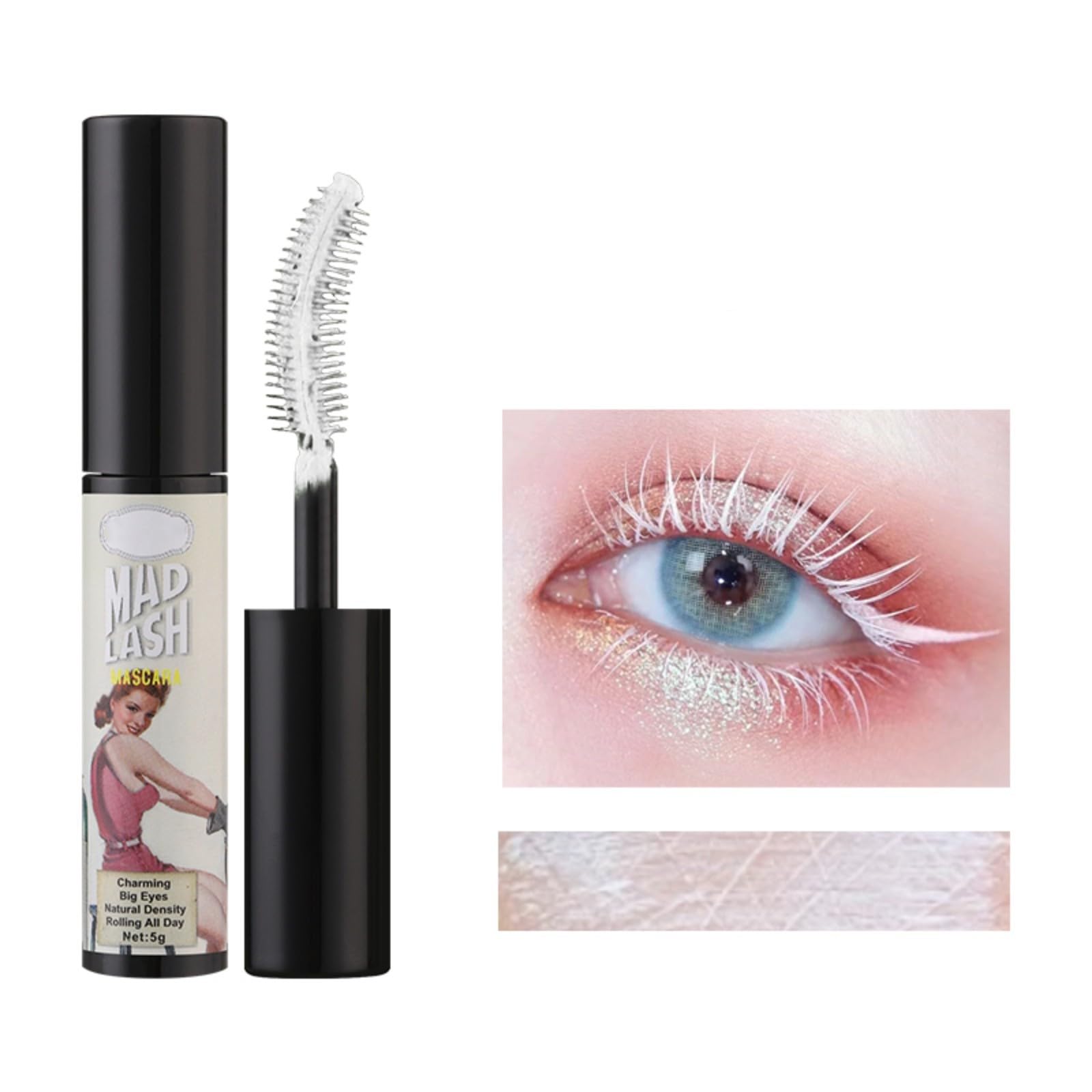 White Lash Colored Mascara Makeup Volumizing Volume Building Waterproof Sensational Washable Lengthening Natural Long-Lasting (W