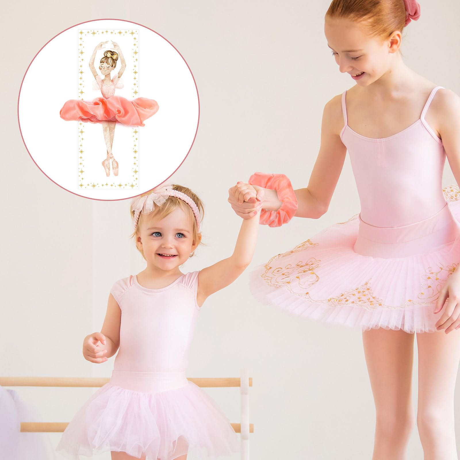Yuxung 24 Sets Ballerina Party Favors Include 24 Women Soft Elastic Hair Ties Hair Scrunchies 24 Ballerina Thank You Cards Birth