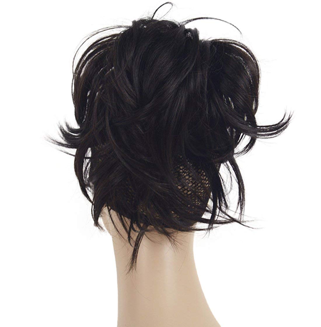 Lydell Adjustable Messy Style Ponytail Hair Extension Synthetic Hairpiece With Jaw Claw (Dark Brown)