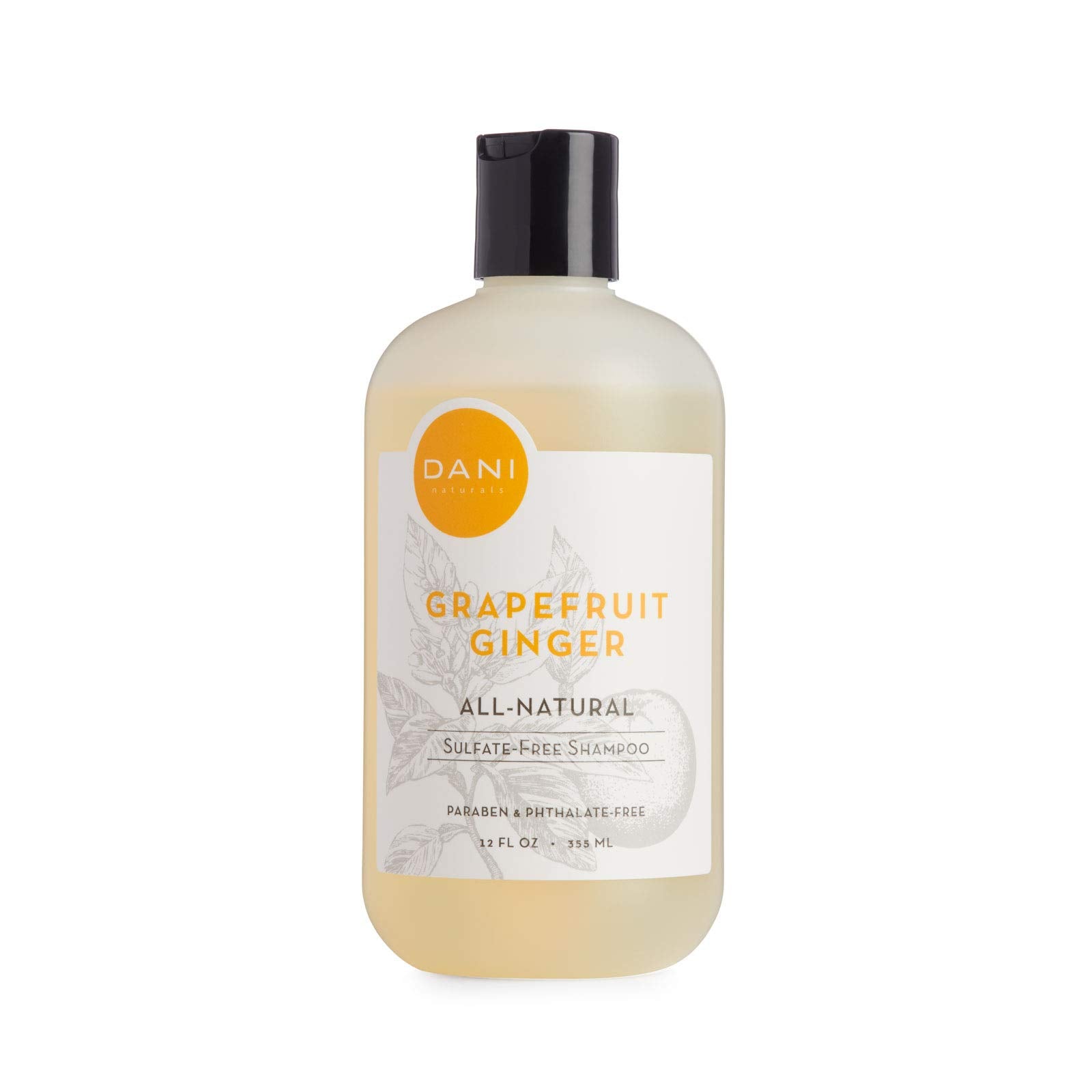 Dani Natural Moisturizing Shampoo Naturals - Invigorating Grapefruit Ginger Scent - Organic Aloe Vera & Coconut Cleansers - Sulf