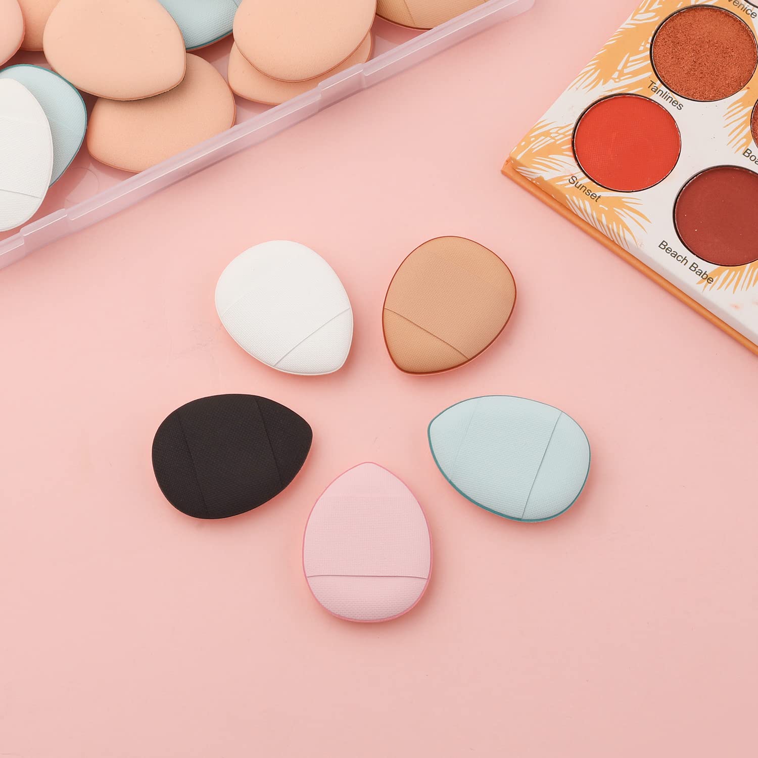 35Pcs Finger Puff, Mini Finger Powder Puff Finger Makeup Sponges Soft Beauty Cosmetic Makeup Tools For Foundation, Under Eye, Cr