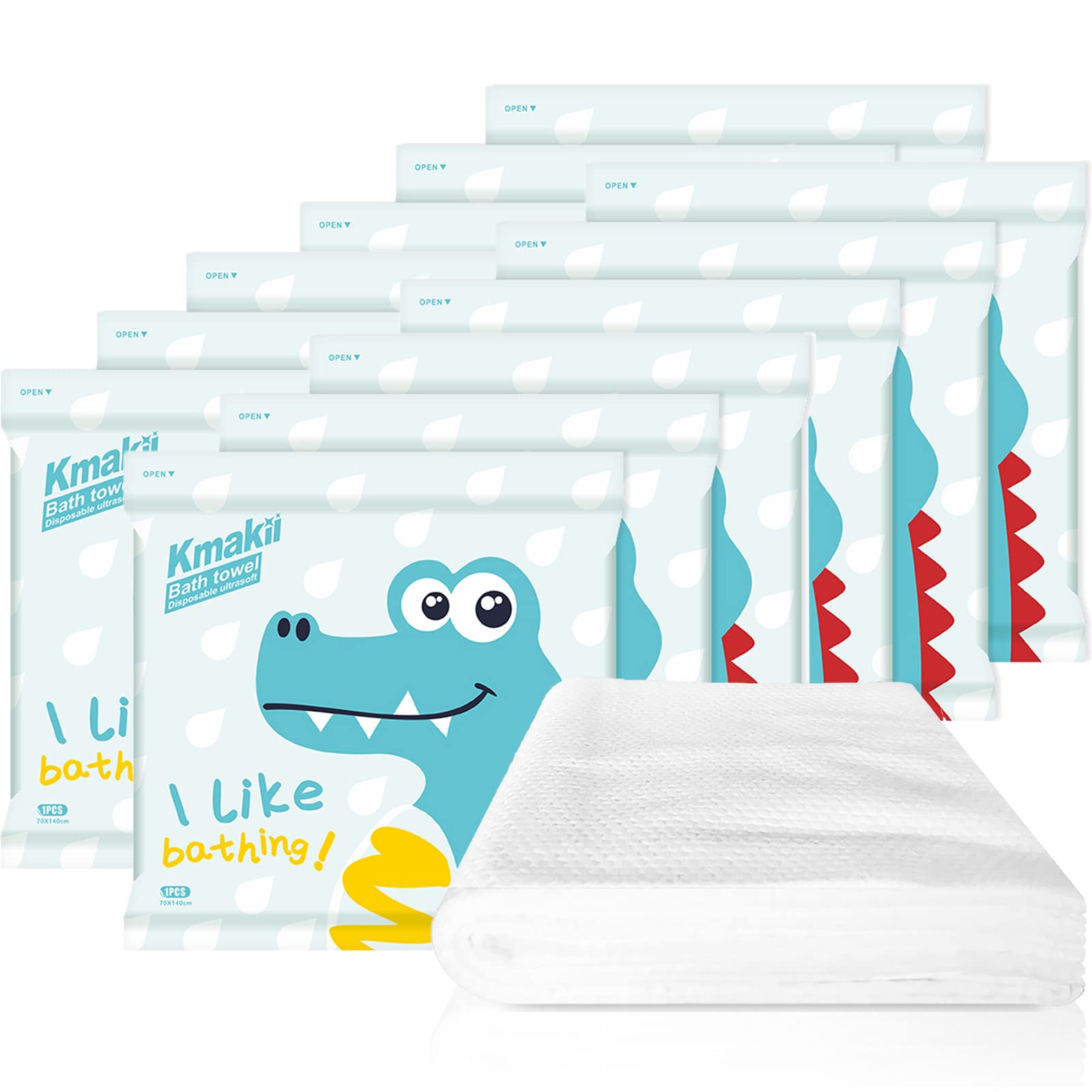 Kmakii 12 Pack Disposable Bath Towels White Soft Bath Bath Wipes Portable And Breathable Thick Bath Cloths For Travel Hotel Busi