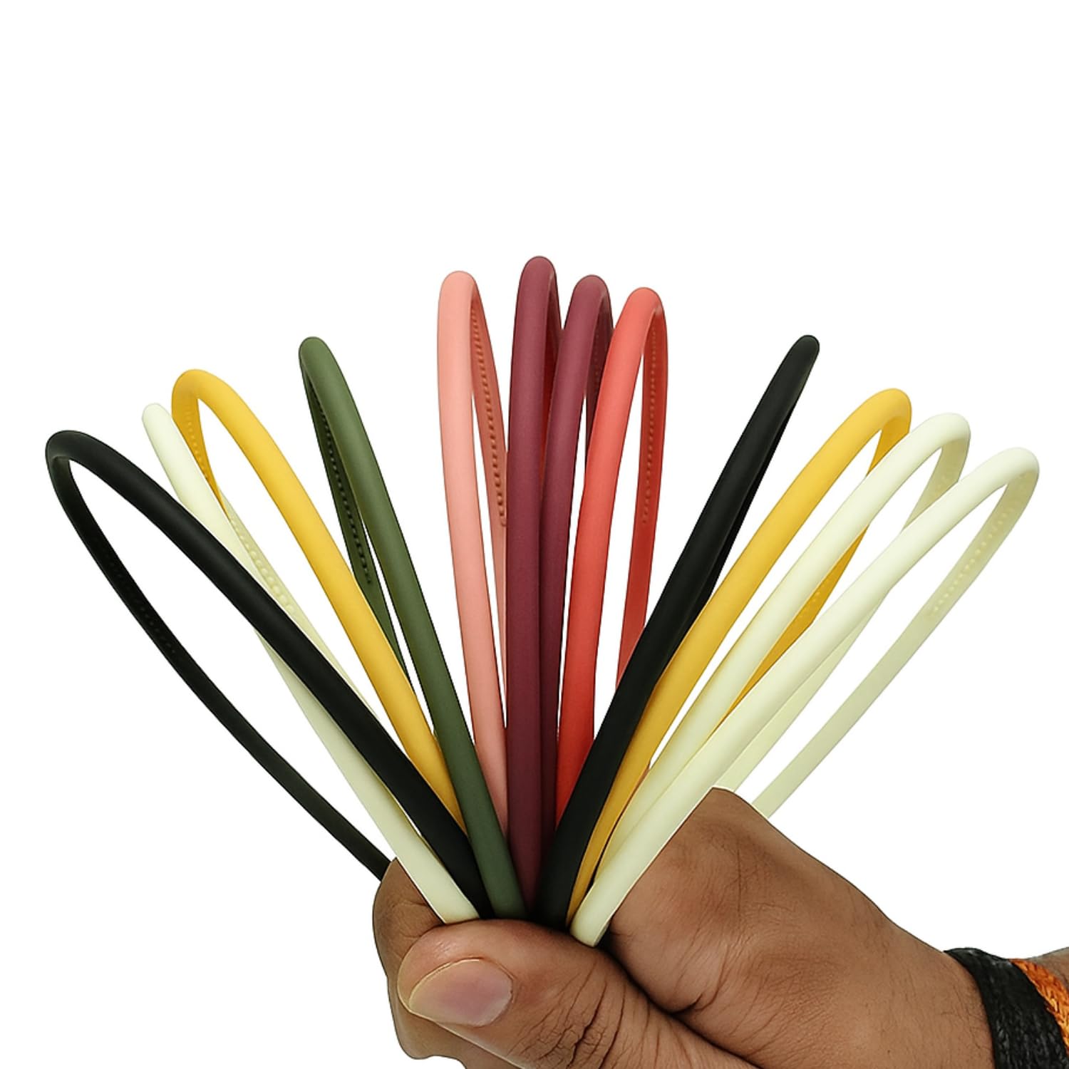 Anna Creations 12 Pcs Plastic Headbands With Teeth Durable, Lightweight Sports Hair Bands For Women, Girls, Teens & Kids  0.5Cm