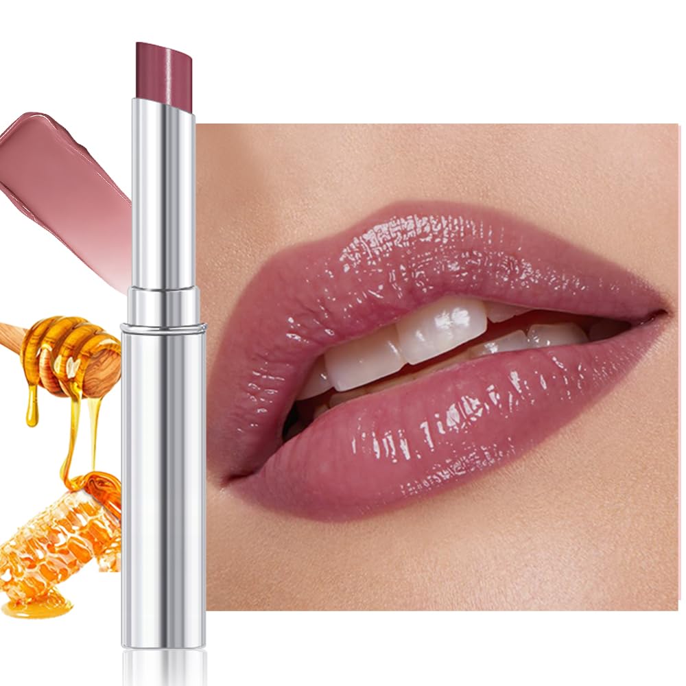 FeiCuiYun Mauve Honey Tinted Lip Balm Lip Gloss Lipstick for Women, Sheer Hydrating Lip Stains Tint, Moisturizing Lip Color for 