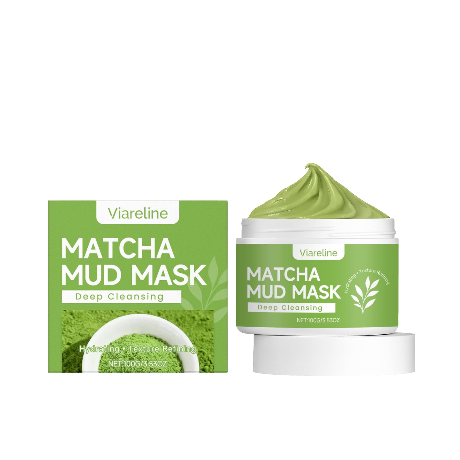 Viareline Matcha Mud Mask Deep Cleansing Face Mask 100g