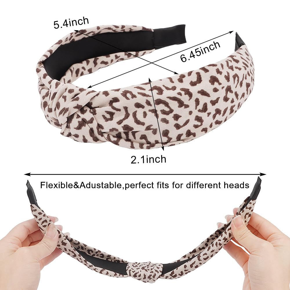 AHONEY 5 Pack Knotted Headbands for Women Trendy Fashion Thick Headbands Top Knot Non Slip Cute Hair Accessories Multi-style Hea