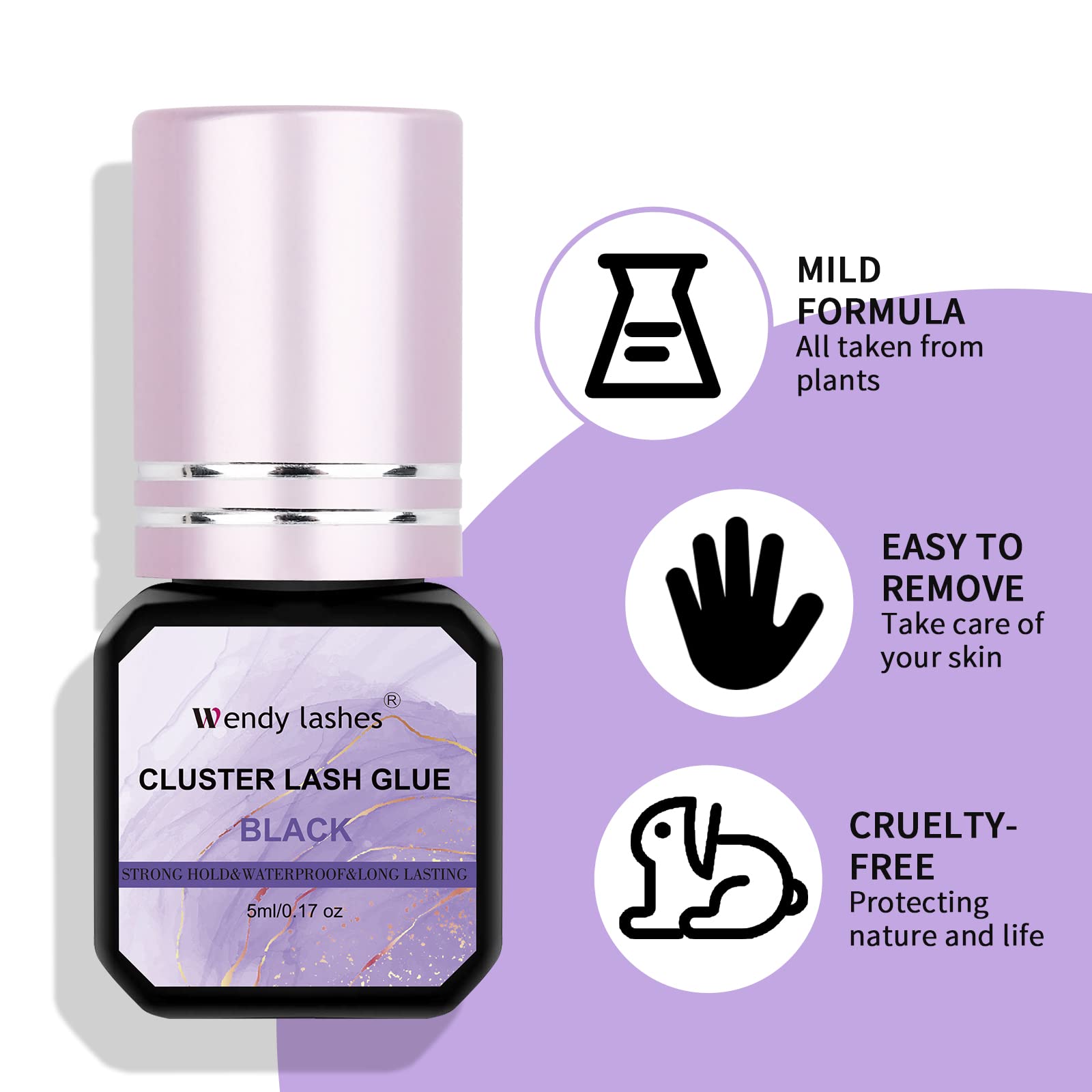 Lash Glue Cluster Eyelash Glue Black Sensitive Lash Glue Fast Drying Waterproof Lash Glue Individual Lash Glue Long Lasting Diy