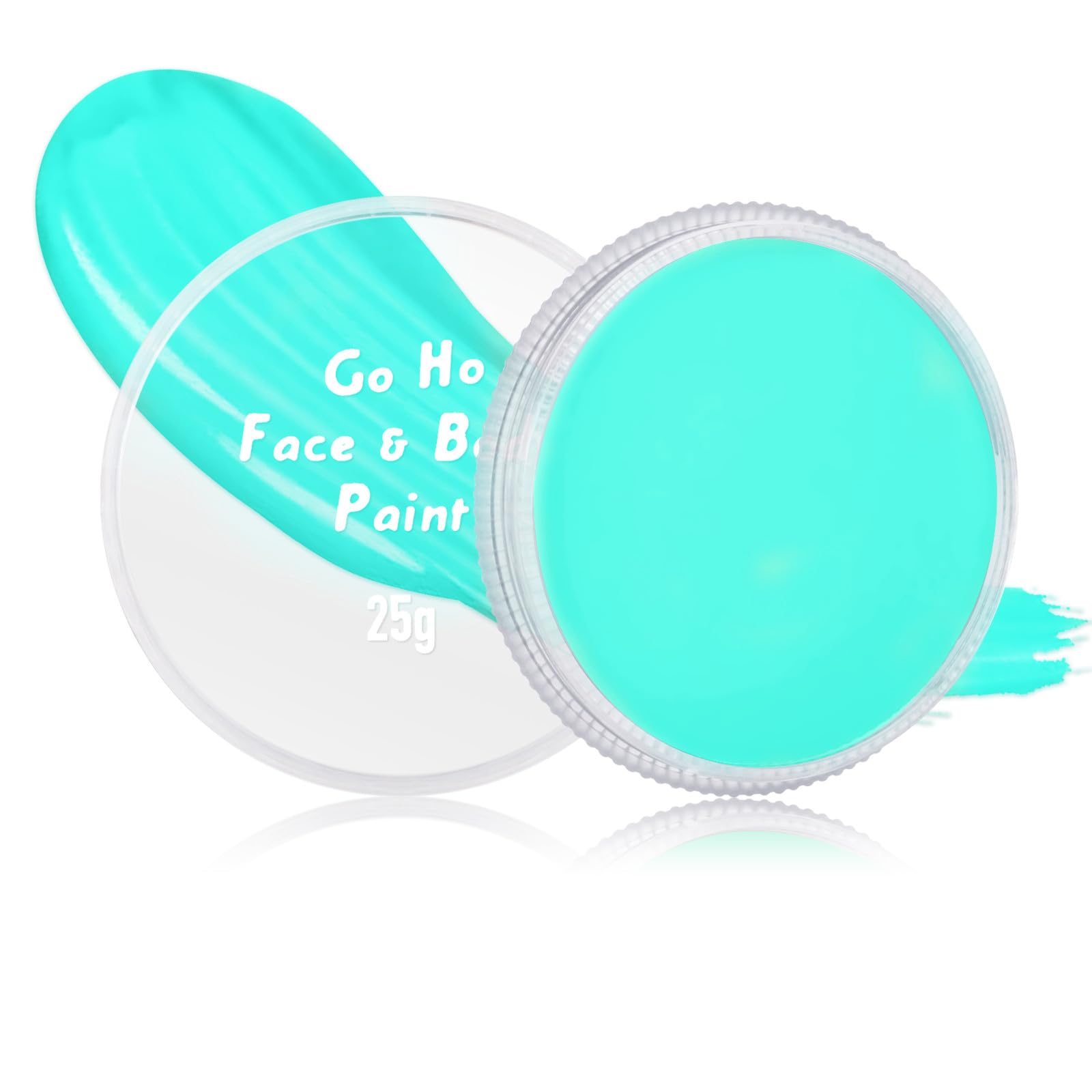 Go Ho Teal Face Paint Washable For Halloween Makeup,Creamy To Gel Water Based Teal Body Paint Full Coverage For Cosplay Sfx Cost