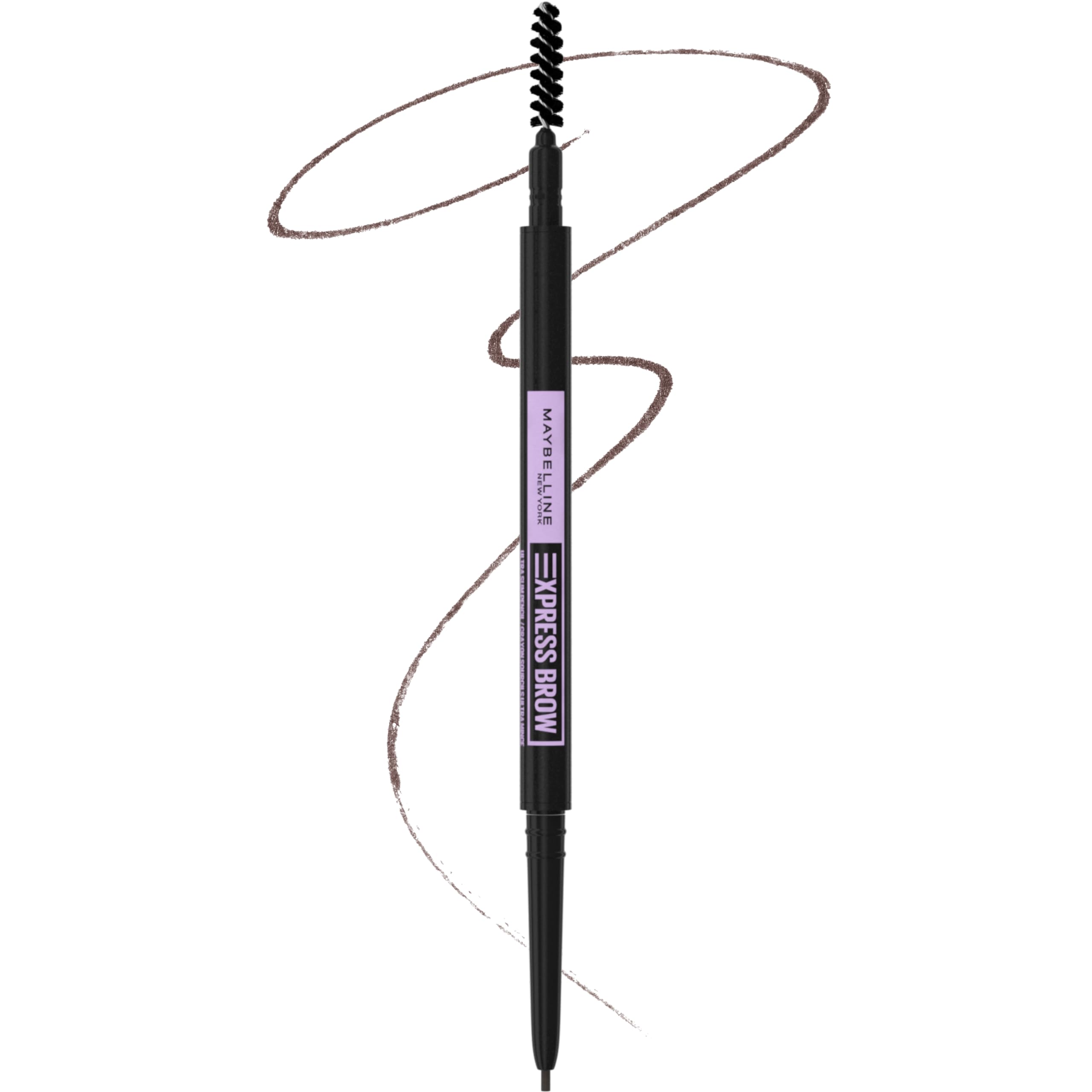 Maybelline Express Brow Ultra Slim Eyebrow Makeup, Brow Pencil with Precision Tip and Spoolie for Defined Eyebrows, Deep Brown, 