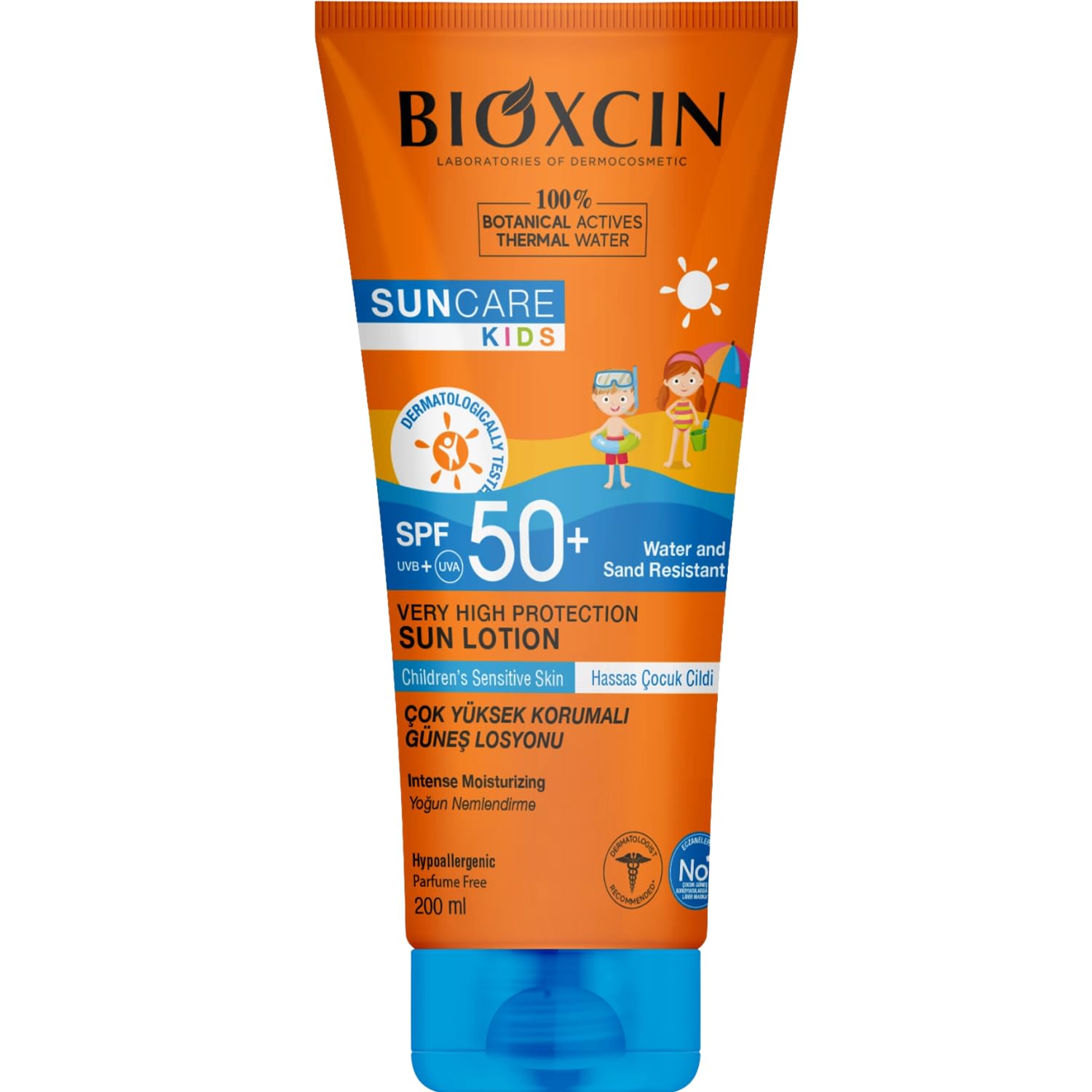 BIOXCIN Sun Care Very High Protection Childrens Sunscreen 100% Botanical Active, 50 SPF, 200 ml