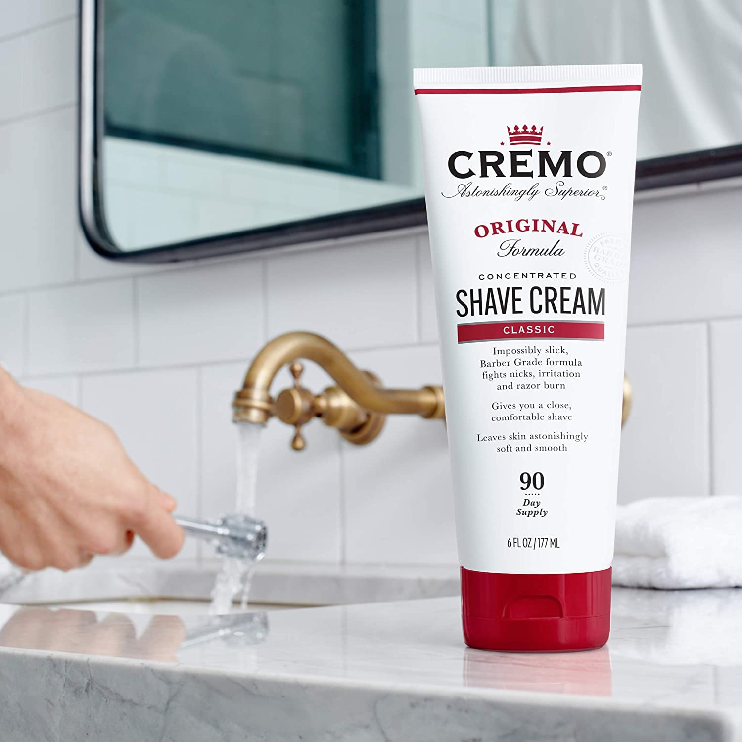 Cremo Barber Grade Original Shave Cream, Astonishingly Superior Ultra-Slick Shaving Cream For Men, Fights Nicks, Cuts And Razor