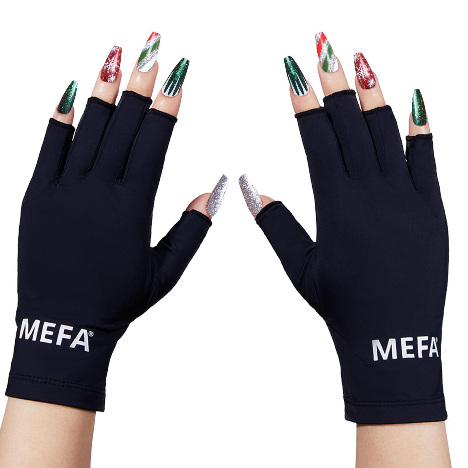 MEFA UV Gloves for Gel Manicures, Professional UPF99+ UV Protection Gloves for Gel Nails Lamp, UV Light Gloves for Women Nail Ar