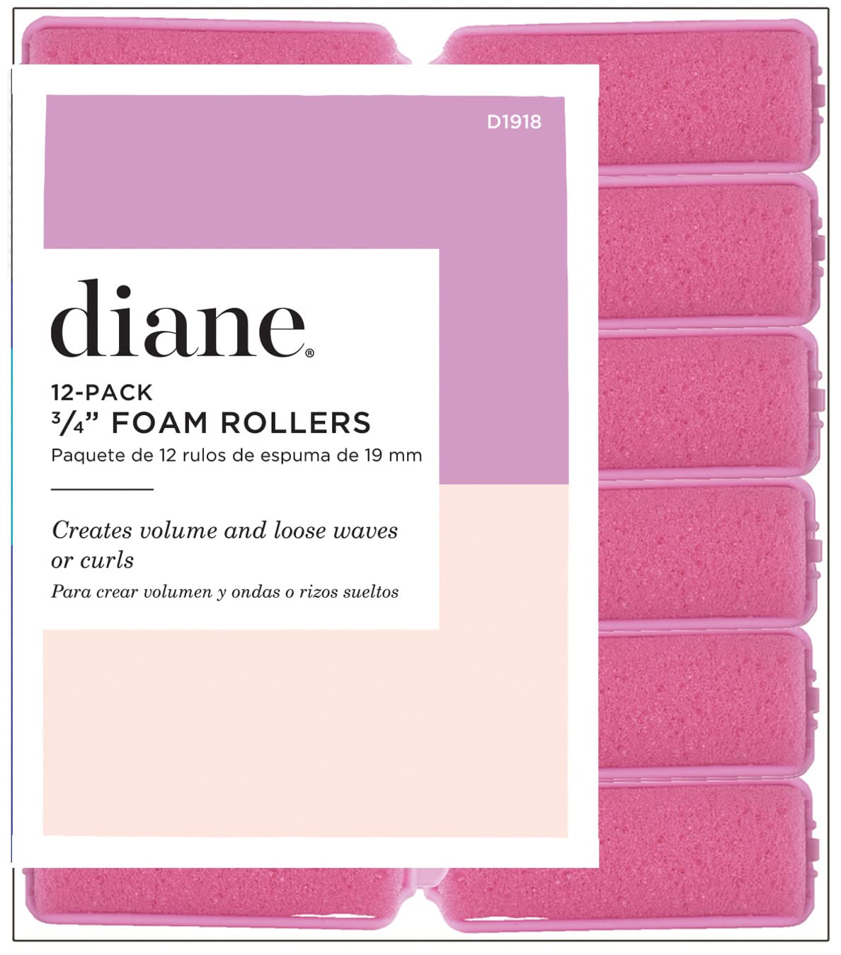 Diane Foam Rollers, Pink, 3/4, 12 Count (Pack of 1)