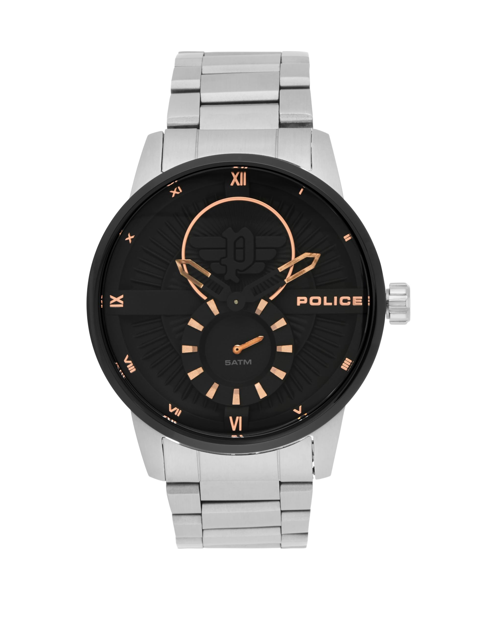 Police Quartz Multifunction Two Toned D Stainless Steel Strap Watch For MenPlpewjg2110140W
