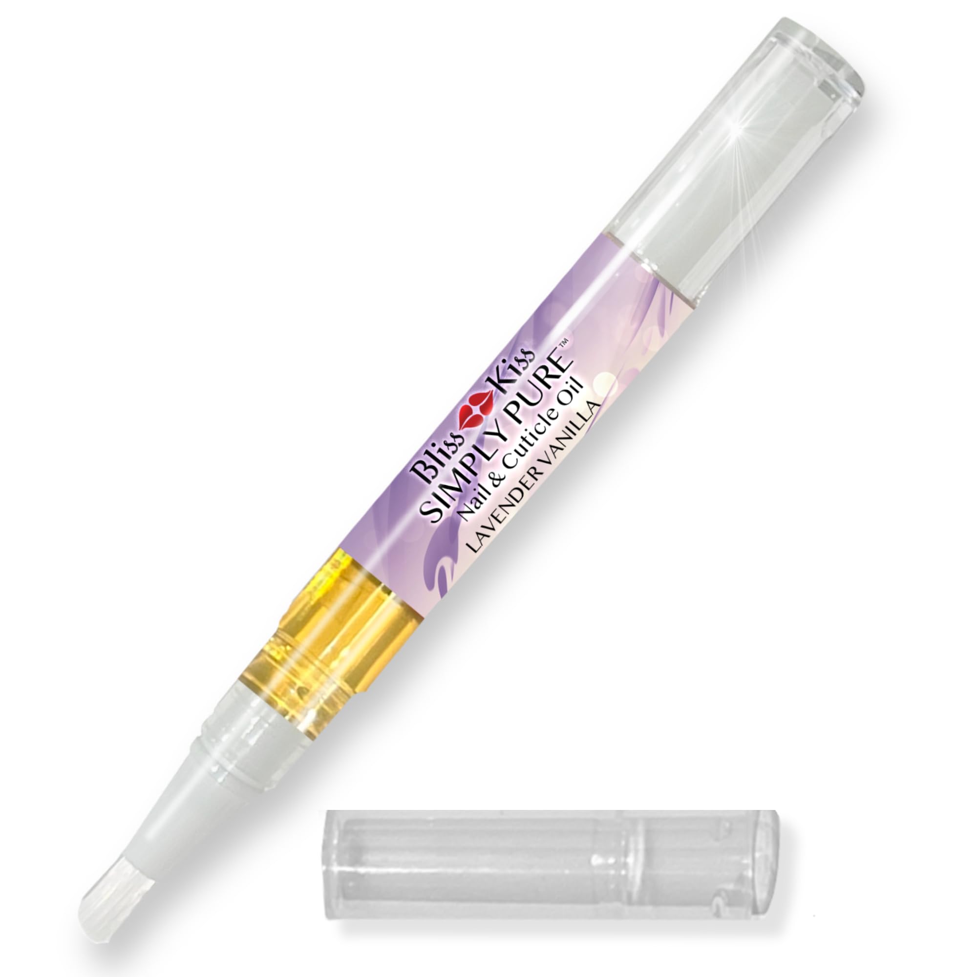 Bliss Kiss | 1 Lavender Vanilla | Nail Oil Cuticle Pen w/Vitamin E & Jojoba?Nail Strengthener Nail Growth Serum for Brittle Peel