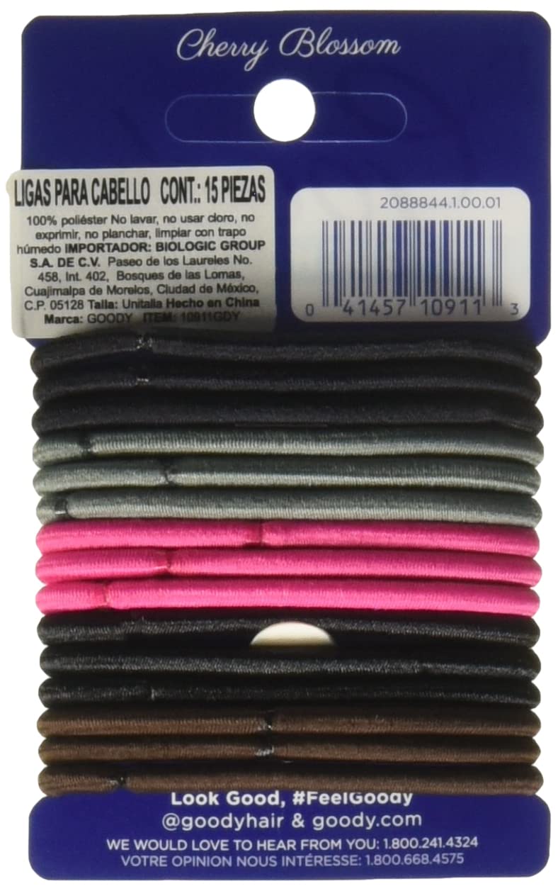 Goody WoMens Ouchless Braided Elastics, Cherry Blossom, 15 Count
