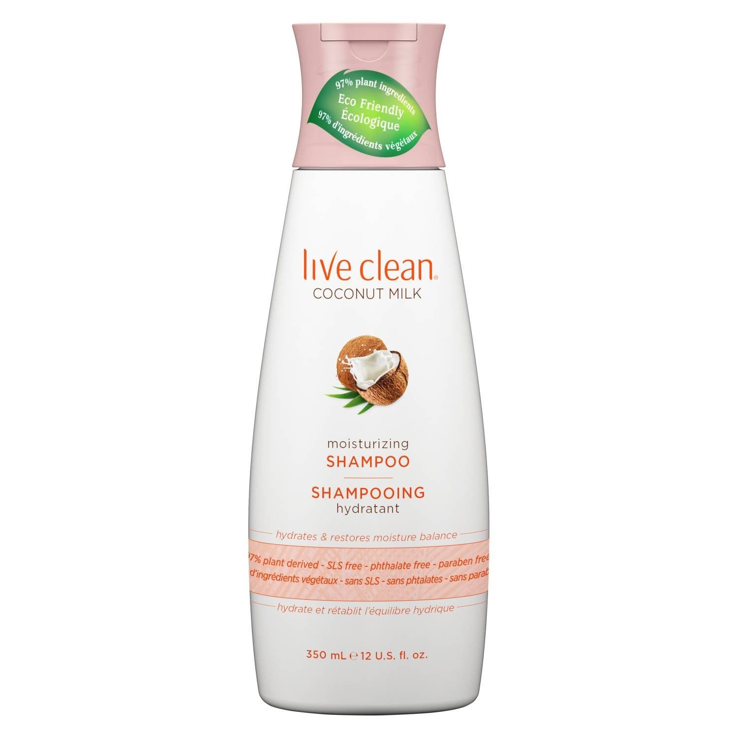 Live Clean Coconut Milk Moisturizing Shampoo and Conditioner, 12 oz each with Certified Organic Coconut Extract and Oil, Petrola
