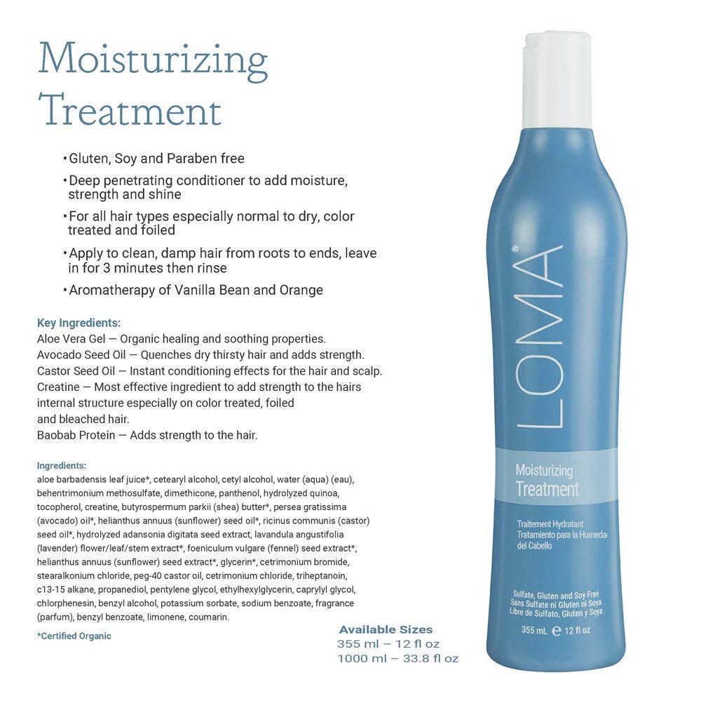 LOMA Moisturizing Shampoo and Moisturizing Treatment (DUO PACK) 33 Ounce (Liter)