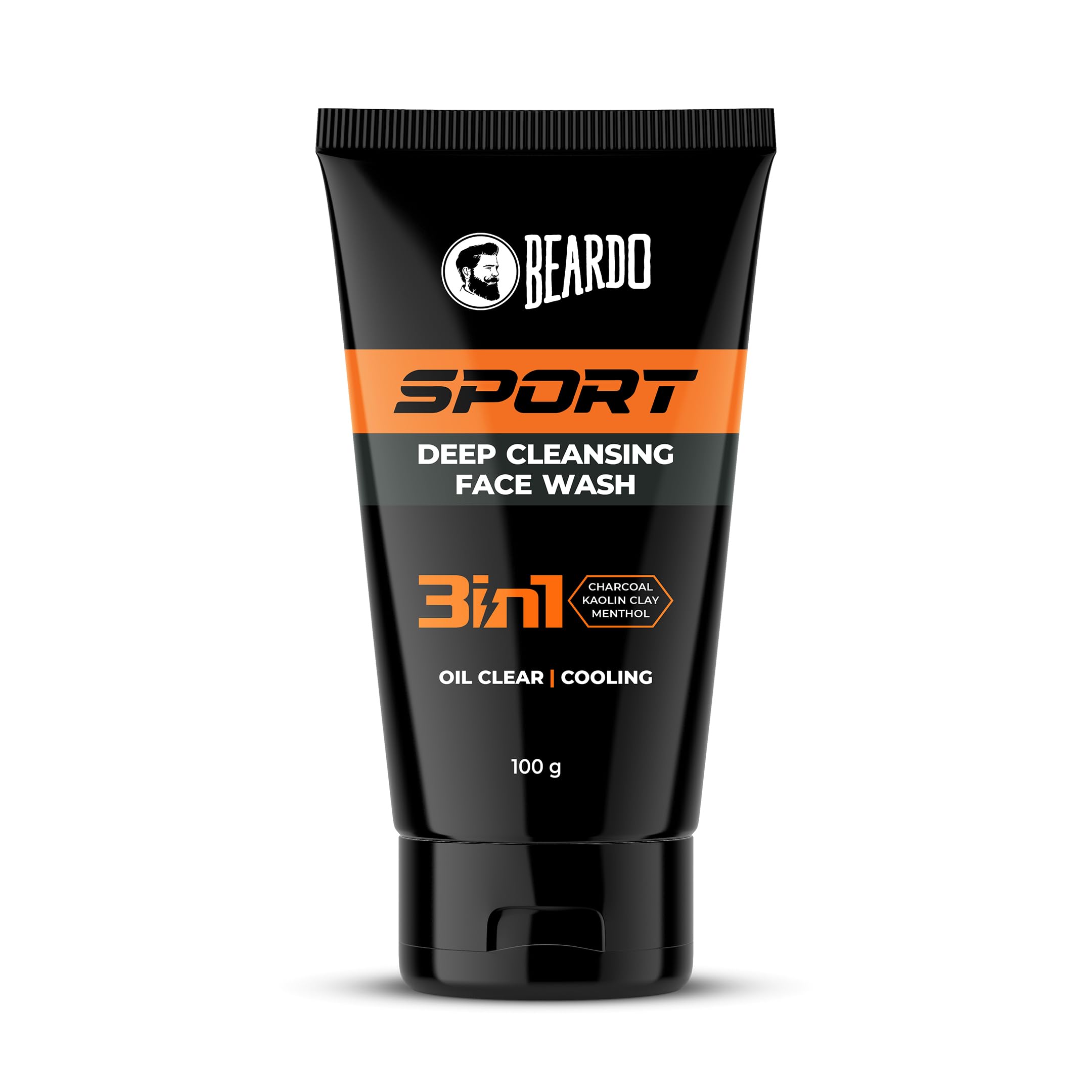 Beardo Sports Face Wash For Men- 100G | Dirt & Oil Control | Menthol Cooling & Refreshing Cleanser | Face Wash For Oily Skin | F