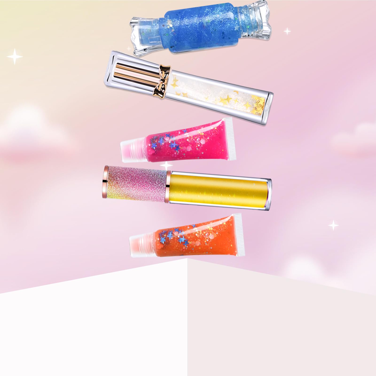 Jcoos Lip Gloss Making Kit - DIY Glitter Lip Gloss Set for Teens, 0.03 Fl Oz, Pink, Perfect Gift for Girls