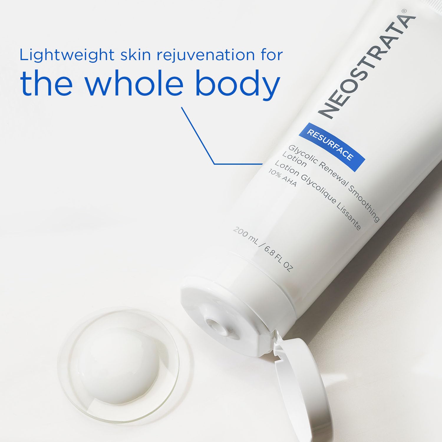 NEOSTRATA GLYCOLIC RENEWAL Smoothing Lotion Lightweight Skin Rejuvenation For Face, Body and Hands Oil-Free Fragrance-Free, 6.8