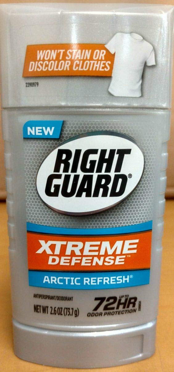 Right Guard Xtreme Defense 5, Arctic Refresh Antiperspirant Solid, 26 Ounces Each, Twin Pack