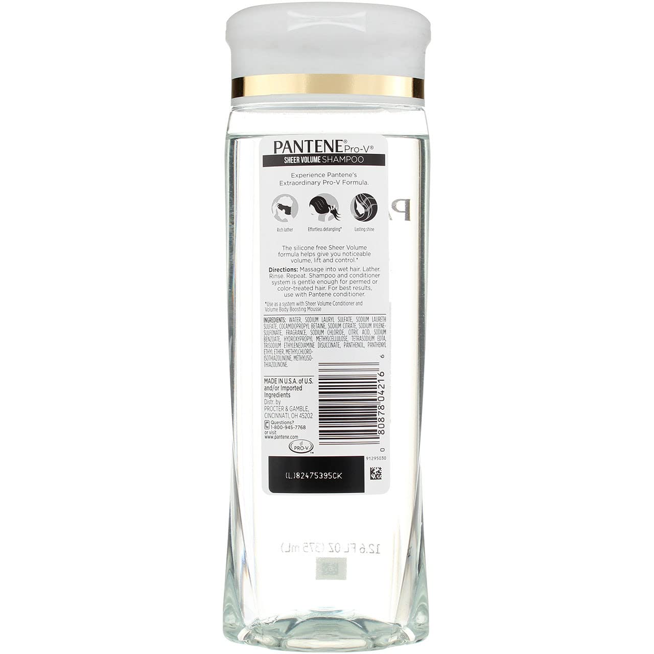 Pantene Pro-V Sheer Volume Free Flowing Fullness Shampoo 12.60 oz (Pack of 4)