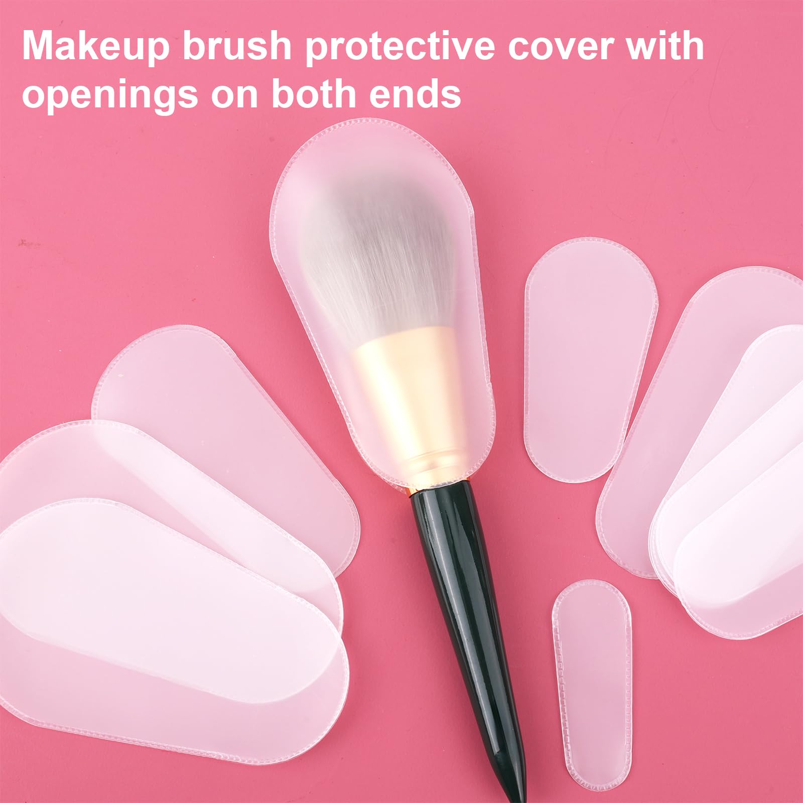 Tinoaly 20pcs Makeup Brush Covers - Clear Plastic Protective Sleeves, Dustproof & Waterproof, Travel & Daily Storage, Model L25024