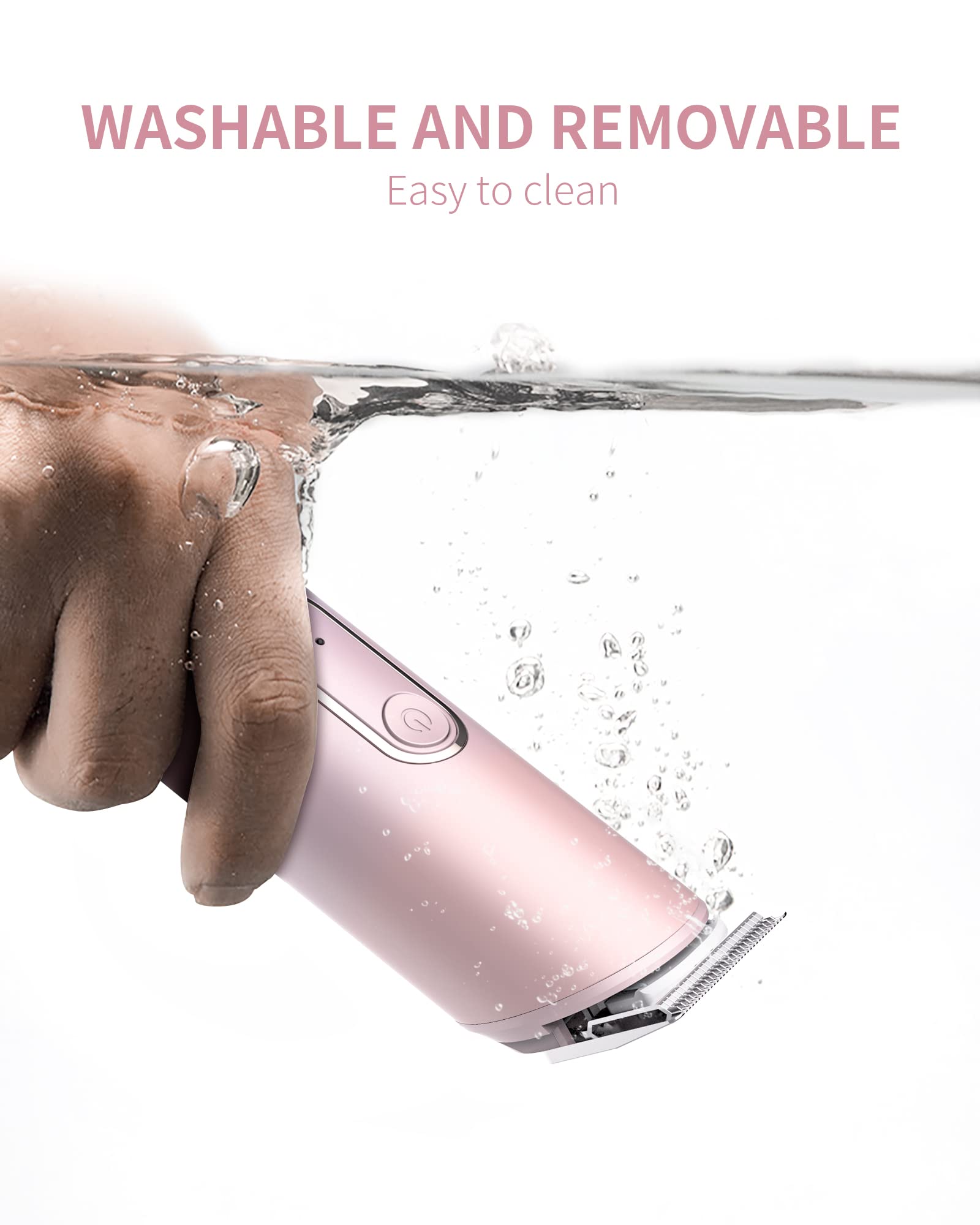 Pritech Hair Trimmer For Women, Waterproof Bikini Trimmer, Rechargeable Pubic Hair Clippers And Trimmer, Electric Shaver For Wom