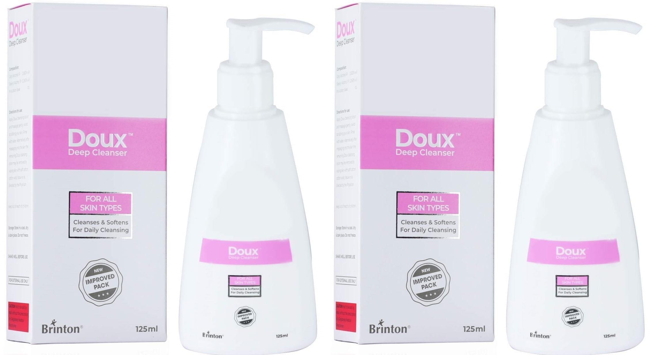 Brinton Doux Deep Cleanser, Face Cleansing Cream, 125 Ml | For All Skin Types X Pack Of 2