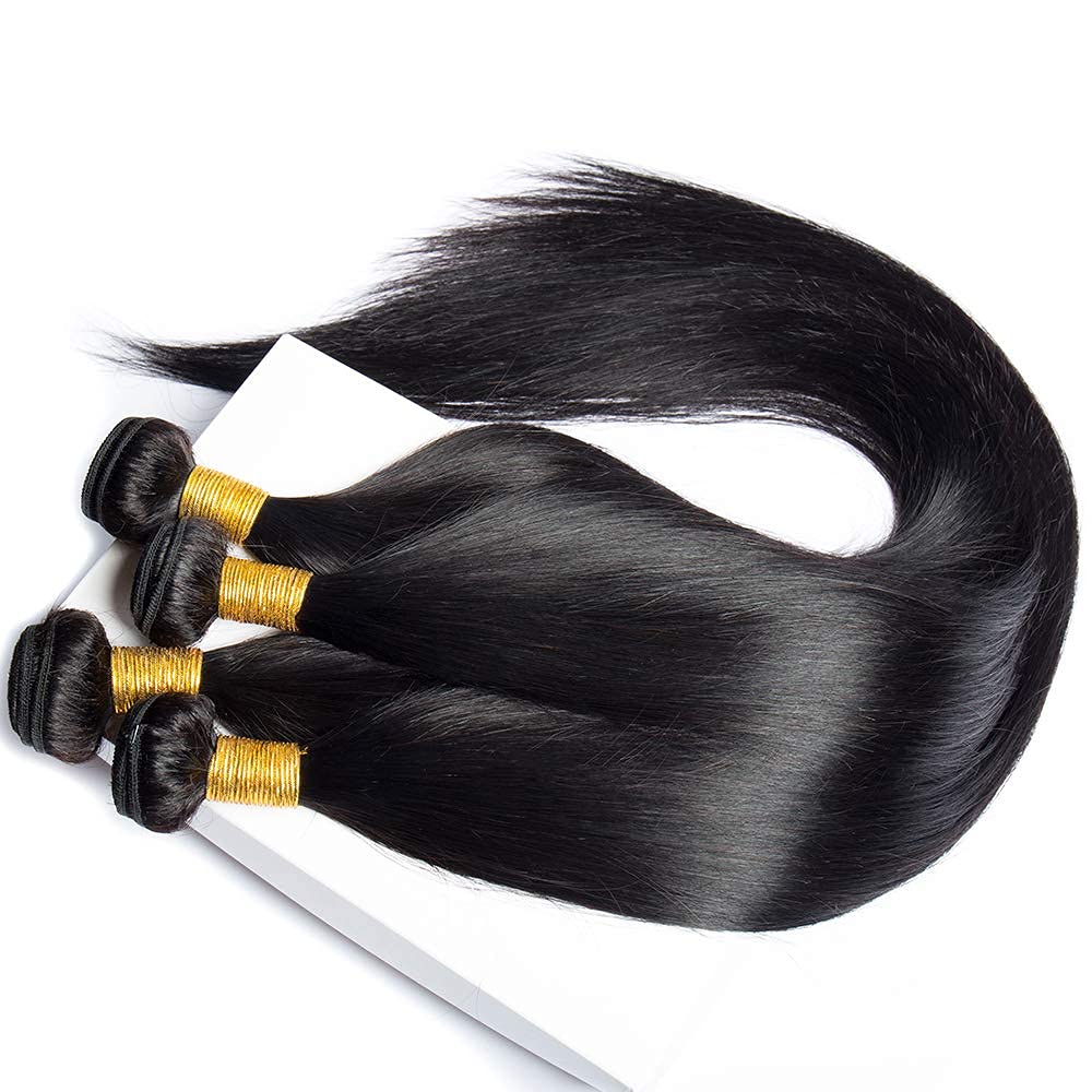 30 Inch Straight Human Hair Bundles 1 Bundles Human Hair Double Weft Weave Straight Hair Bundles 100% Unprocessed Straight Human