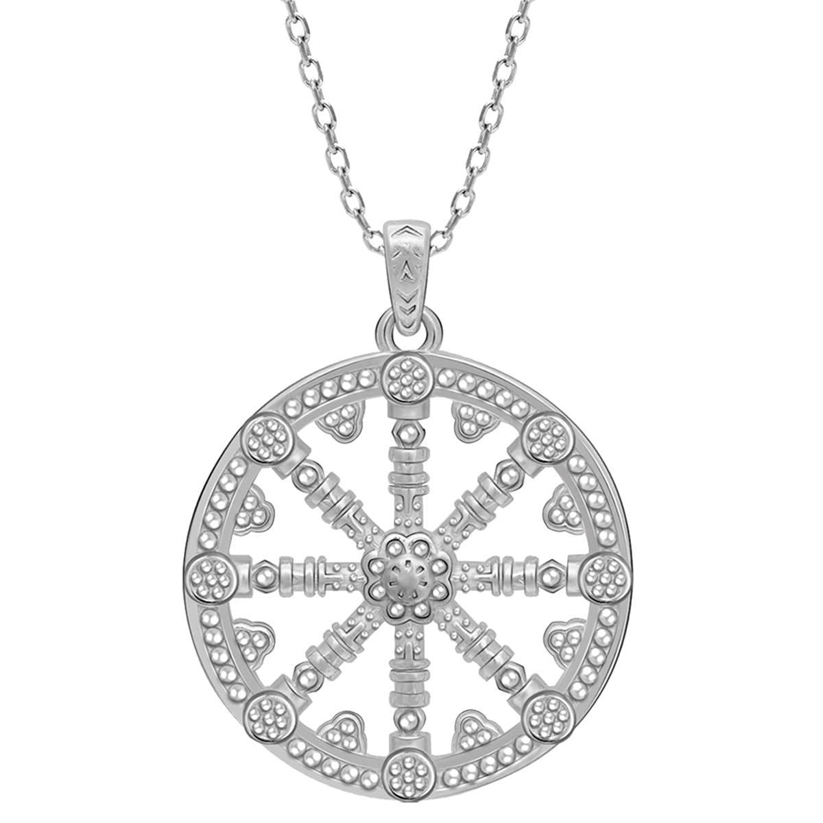 Giva 925 Silver Wheel Pendant With Chain | Neckpiece For Men, Women & Girls | With Certificate Of Authenticity And 925 Stamp | 6
