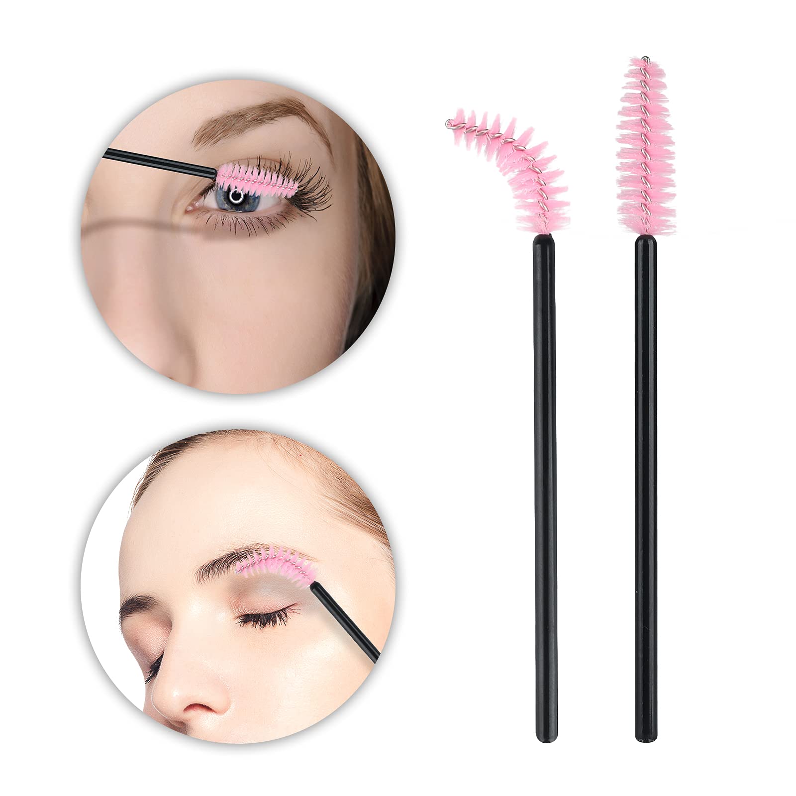 G2Plus 100 Pcs Disposable Eyelash Mascara Brushes, Mascara Wands Applicator Makeup Kits, Eyelash Spoolies Eyelashes Brush For Ey
