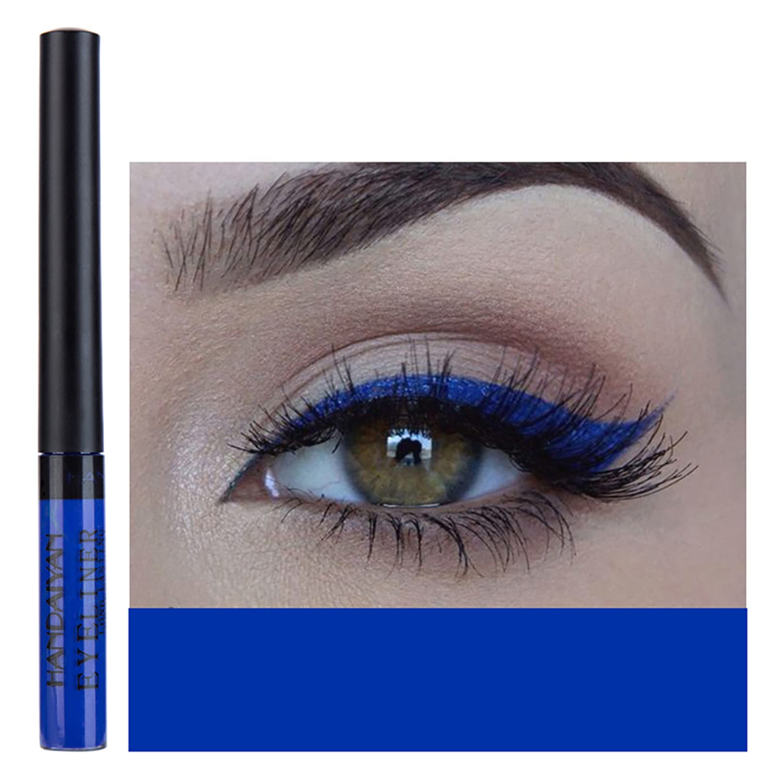 Liquid Eyeliner, Matte Colored Eyeliners, Blue Eyeliner, White Black Red Brown Green Purple Waterproof High-Pigmented Colorful E