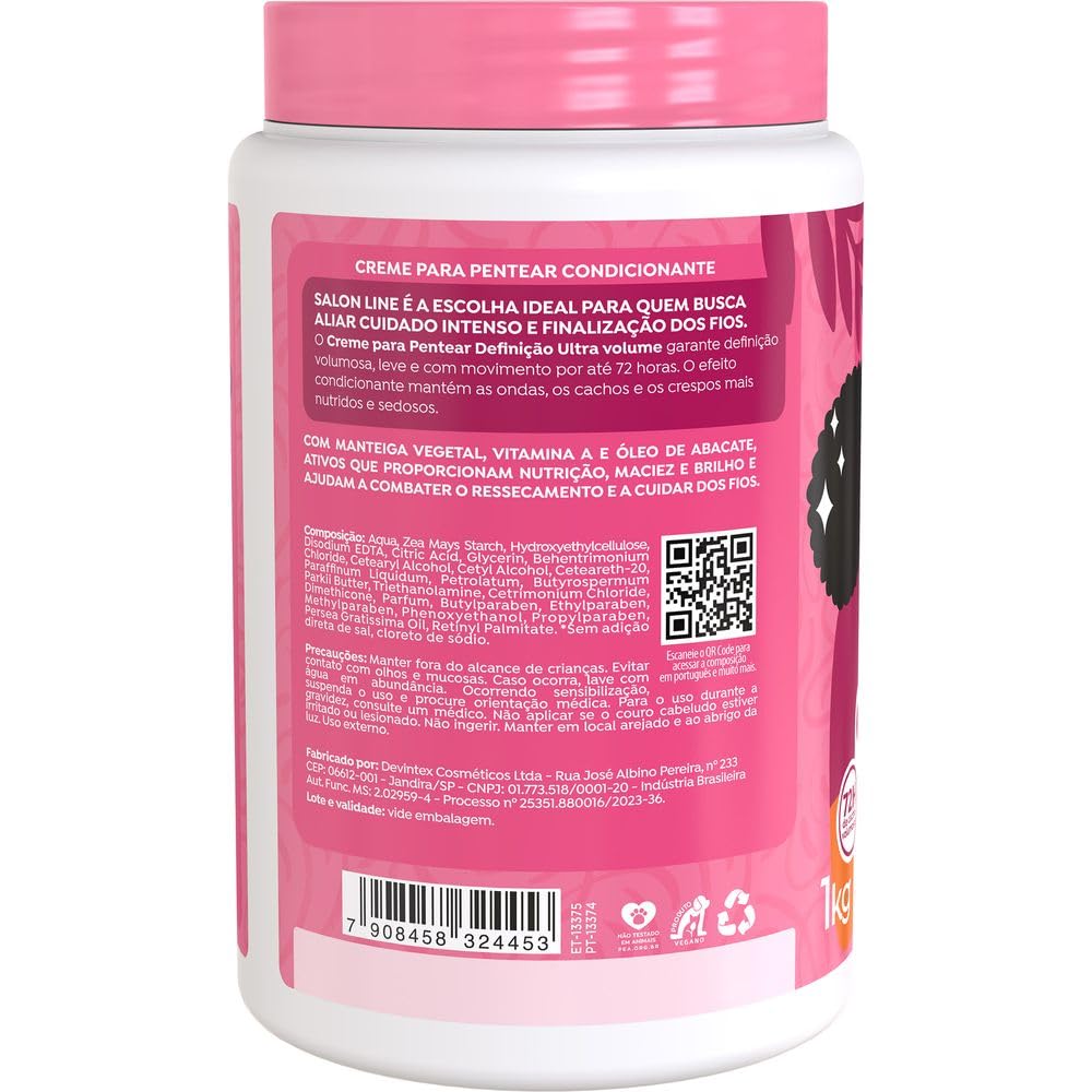 Salon Line - Linha Creme para Pentear - Definicao Ultra Volume 1000 Gr - (Combing Cream - Ultra Volume Definition Net 35,27 Oz)