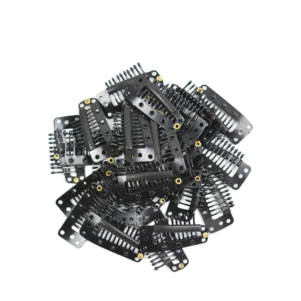 24 Pcs/Lot 36Mm 10-Teeth Hair Extension Clips Metal Snap Comb Wig Clips Hair Clips For Hair Extensions Hairpiece Wig Accessories