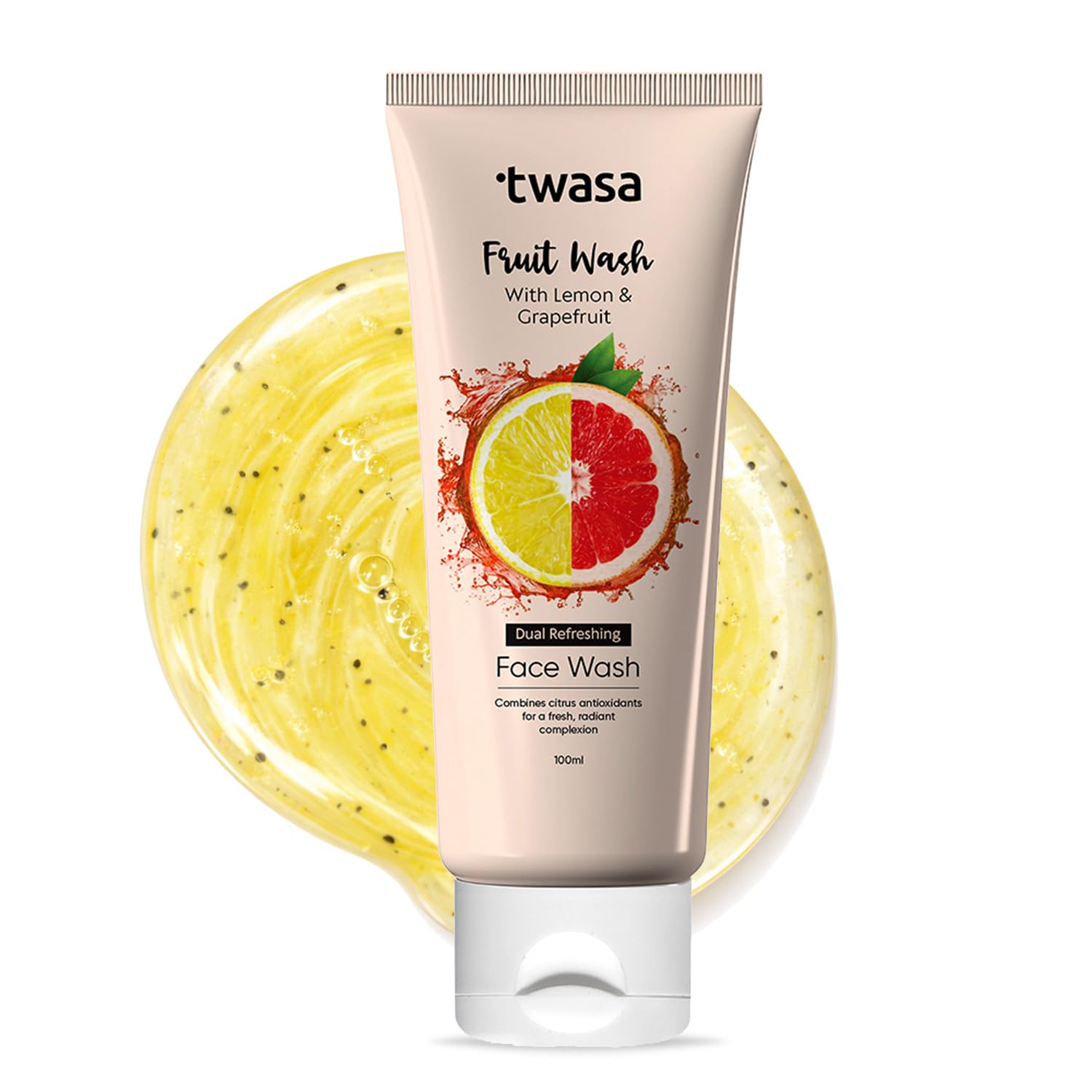Twasa Lemon & Grapefruit Face Wash For Deep Cleansing, Brightens Skin Tone & Glowing Skin | Reduces Dark Spots & Excess Oil Cont