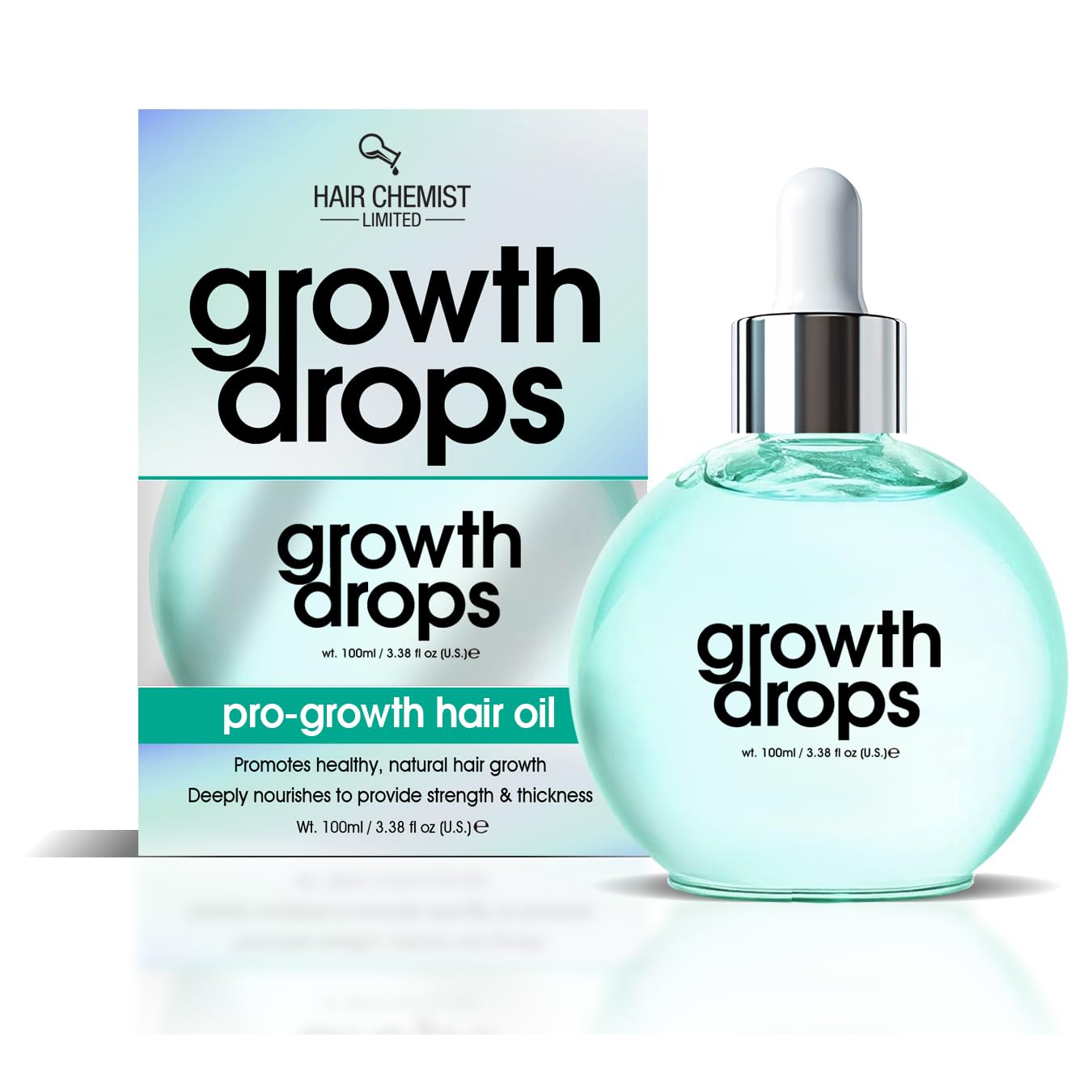 Hair Chemist Gloss Drops ProGrowth Hair Oil 3.38 oz  Promotes Healthy Natural Hair Growth, Deeply Nourishing Formula for Stren