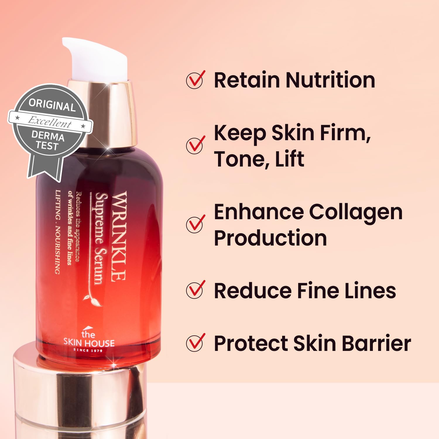 The Skin House Wrinkle Supreme Serum 1.69 fl. oz. Fermented Red Ginseng l Wrinkles, Fine Lines l Skin Rejuvenating Face Serum |