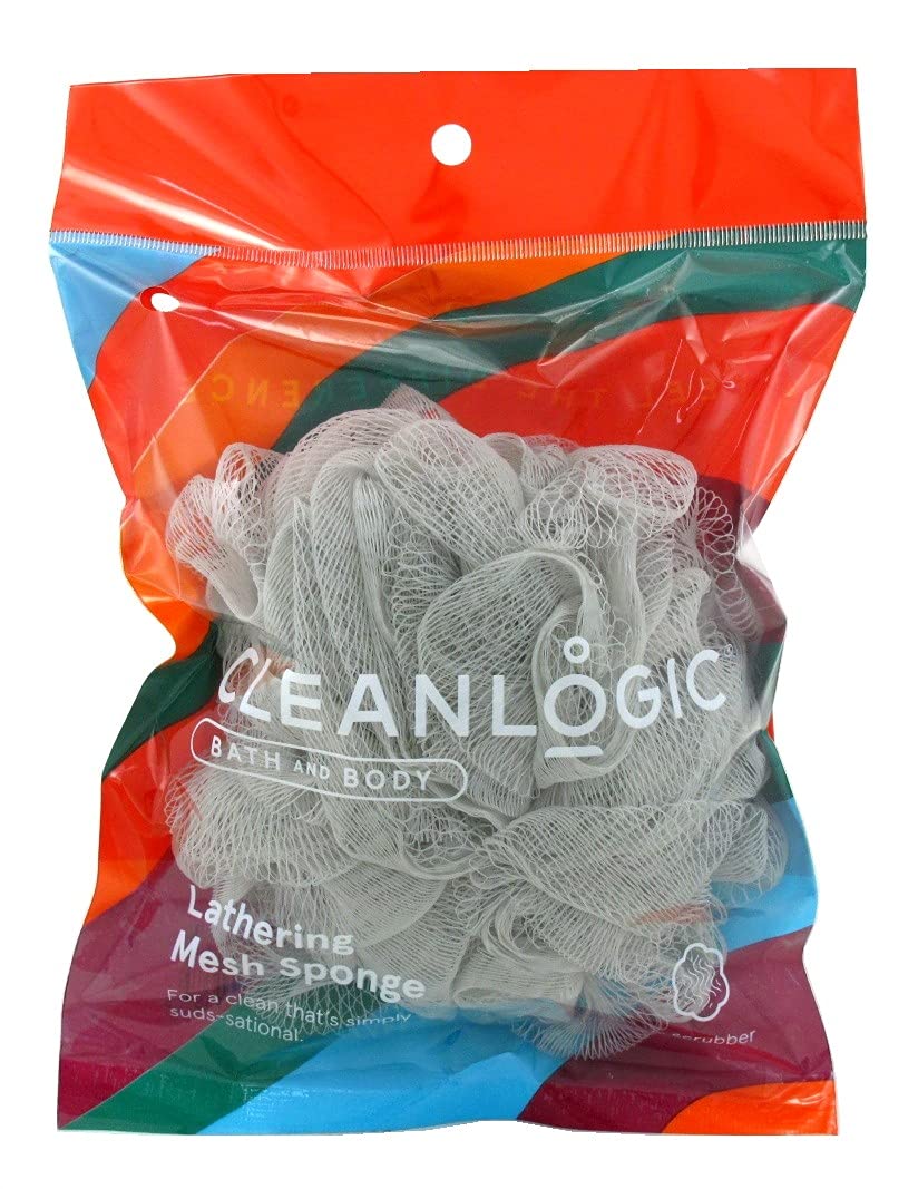 Cleanlogic Mesh Bath Sponge 50G Assorted Colors (Pack Of 6)