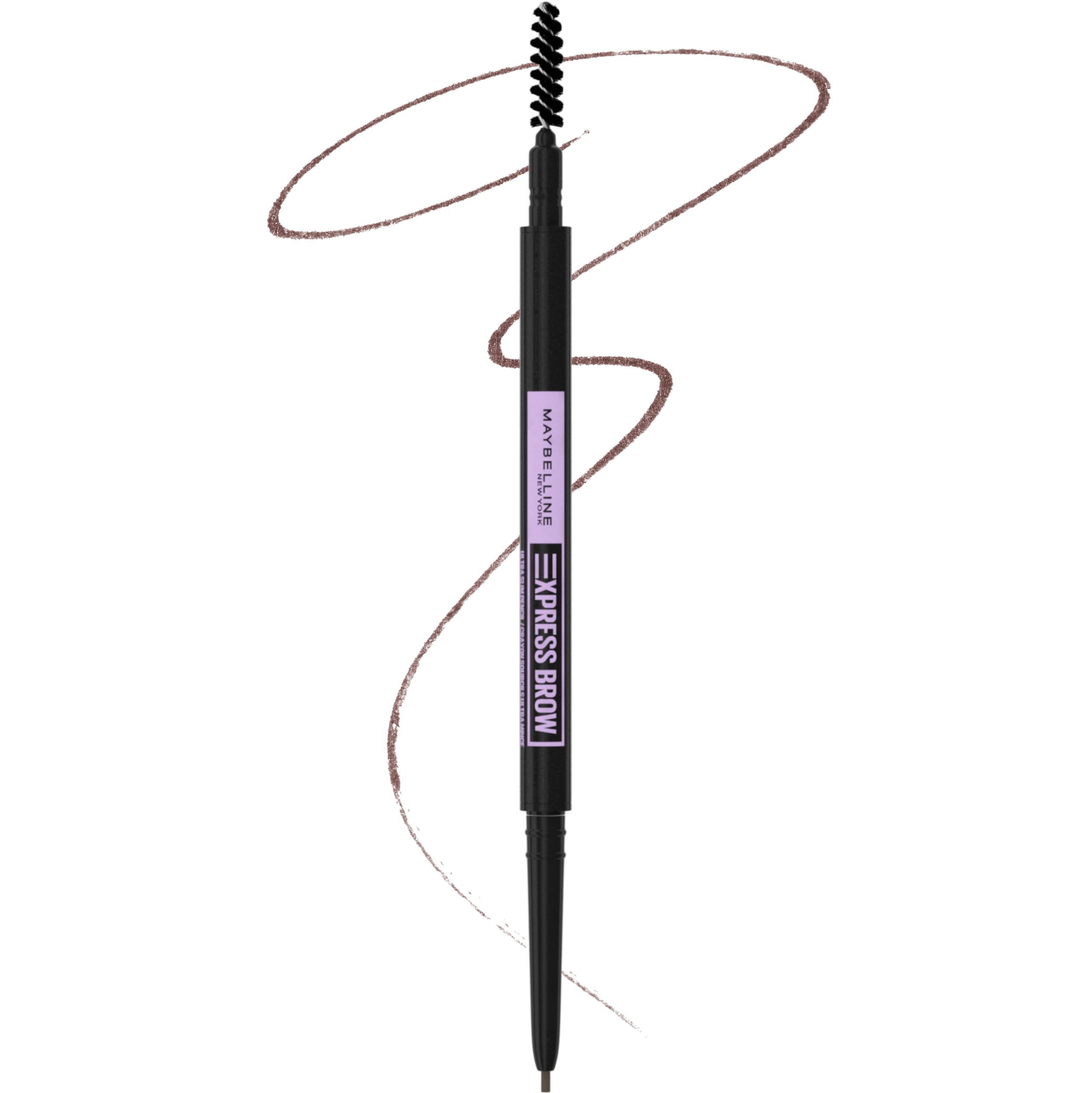 Maybelline Express Brow Ultra Slim Eyebrow Makeup, Brow Pencil with Precision Tip and Spoolie for Defined Eyebrows, Medium Brown