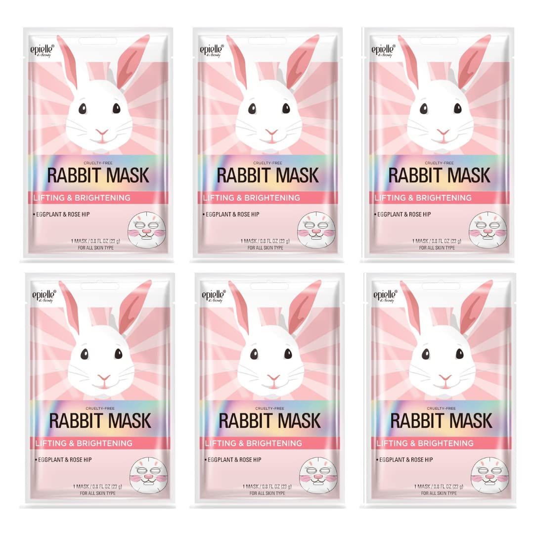 Epielle Character Sheet Masks | Animal Spa Mask | Puppy, Tiger, Rabbit, Penguin, Pig, Fox | Korean Beauty Mask -For All Skin Typ