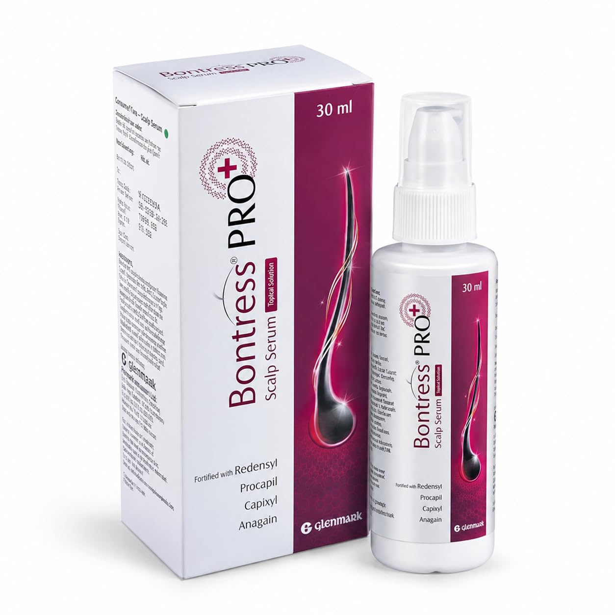Bontress PRO+ Scalp Serum with ProActive Peptides, 5% Capixyl, 3% Redensyl, 3% Anagain, 3% Procapil, Hair Strengthening, for Me