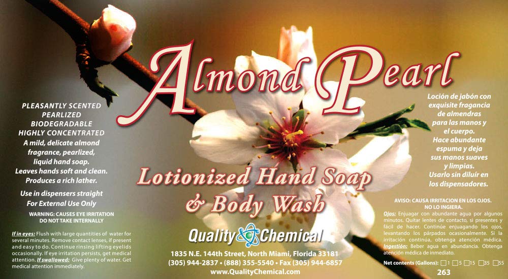 Quality Chemical Almond Pearl Luxury Hand Soap Refill - Liquid Hand Soap Refill - Mild Delicate Almond Fragrance - 128 Oz (Pack