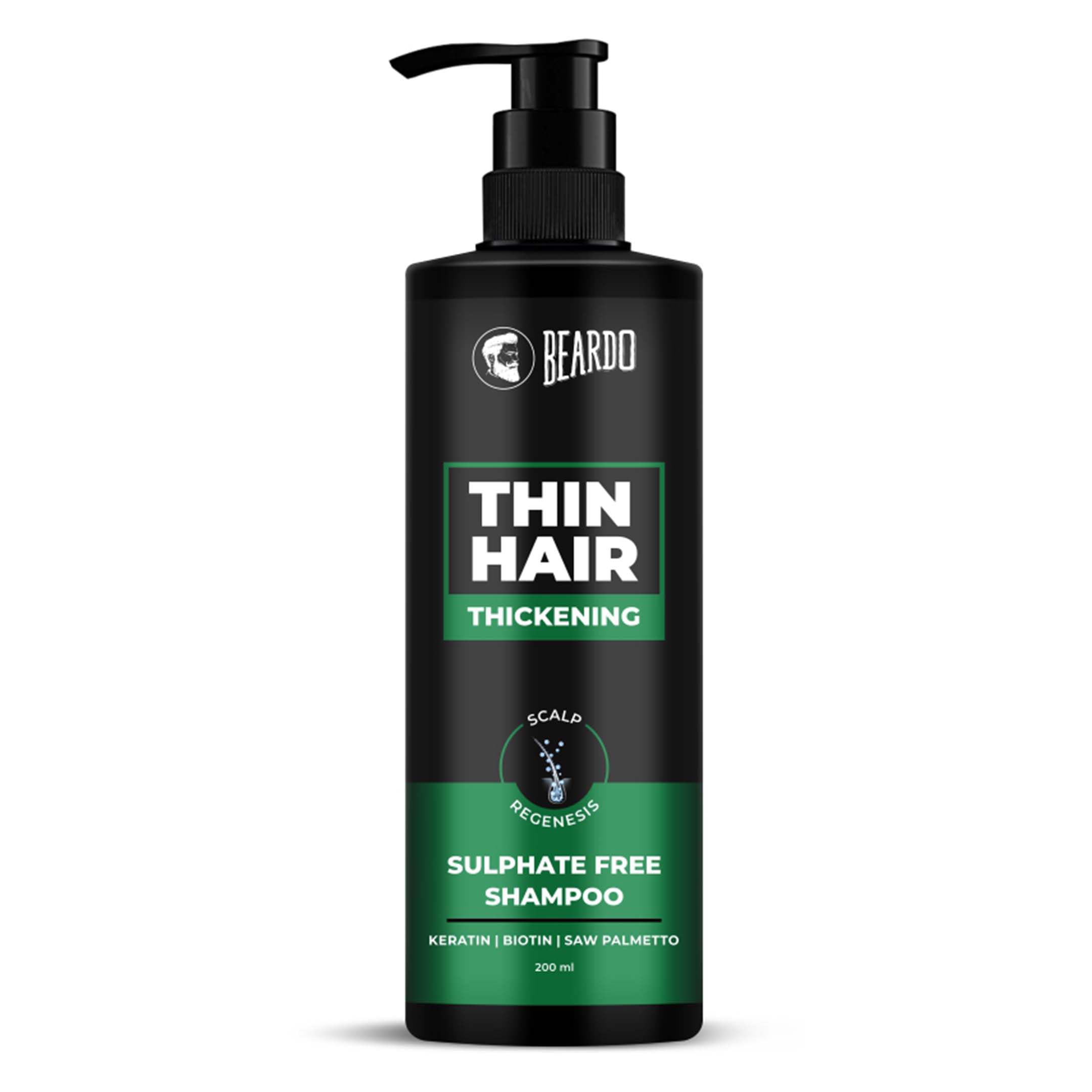 Beardo Scalp Massager & Thin Hair Thickening Shampoo 200Ml (Set Of 2) | Keratin Shampoo For Men | Soft Silicone Bristles For Dry
