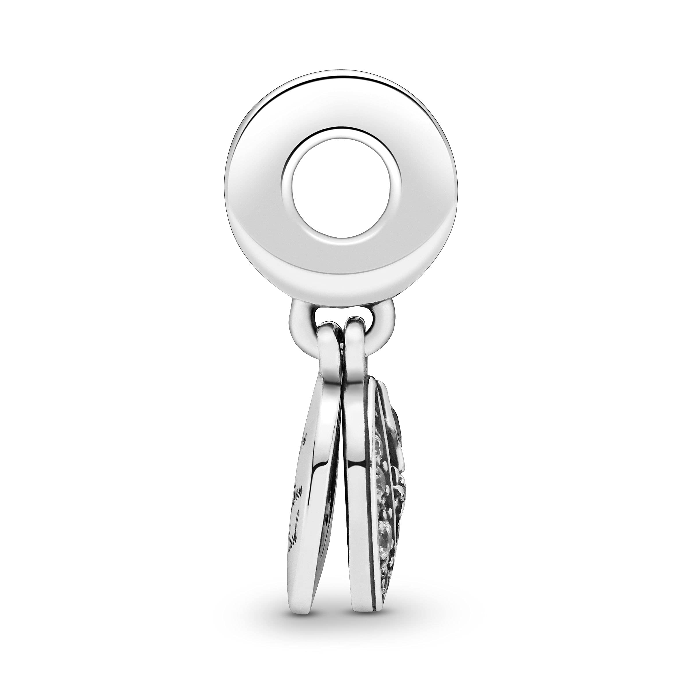 PANDORA Jewelry Moon and Night Sky Cubic Zirconia Dangle Charm in Sterling Silver, No Box